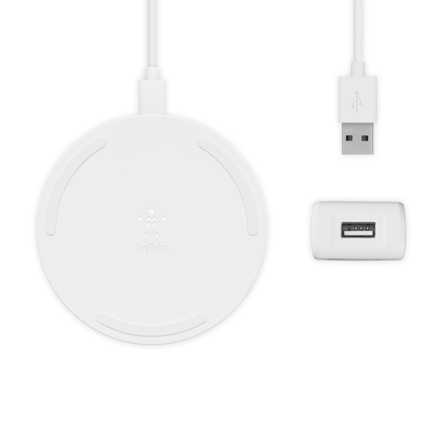 RP// BELKIN BOOST CHARGE - 10-W-Ladegerät mit QC 3.0-Netzladegerät und Kabel - weiß Produktbild: Belkin Adapter schwarz