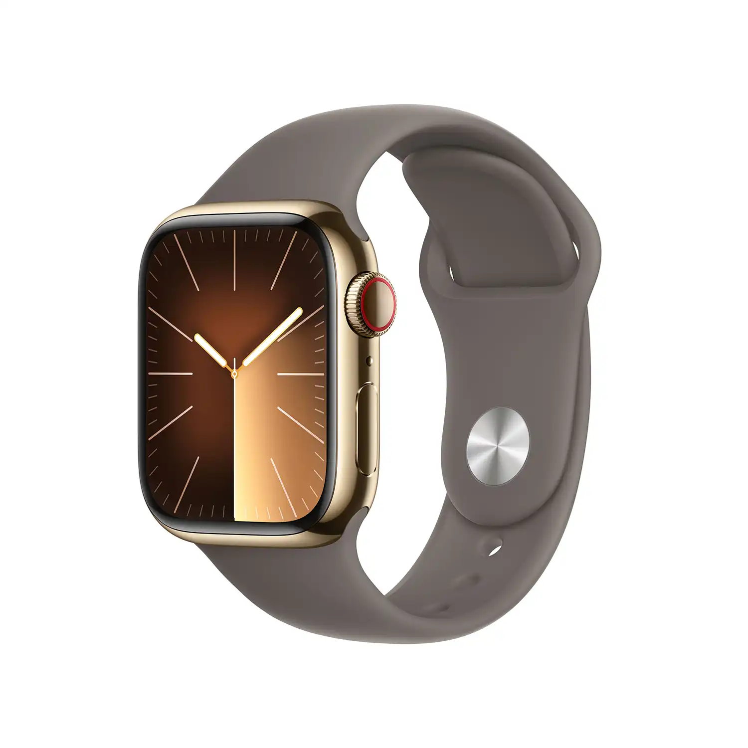 AppleWatch S9 Edelstahl Cellular 41mm Gold (Sportarmband tonbraun) S/M