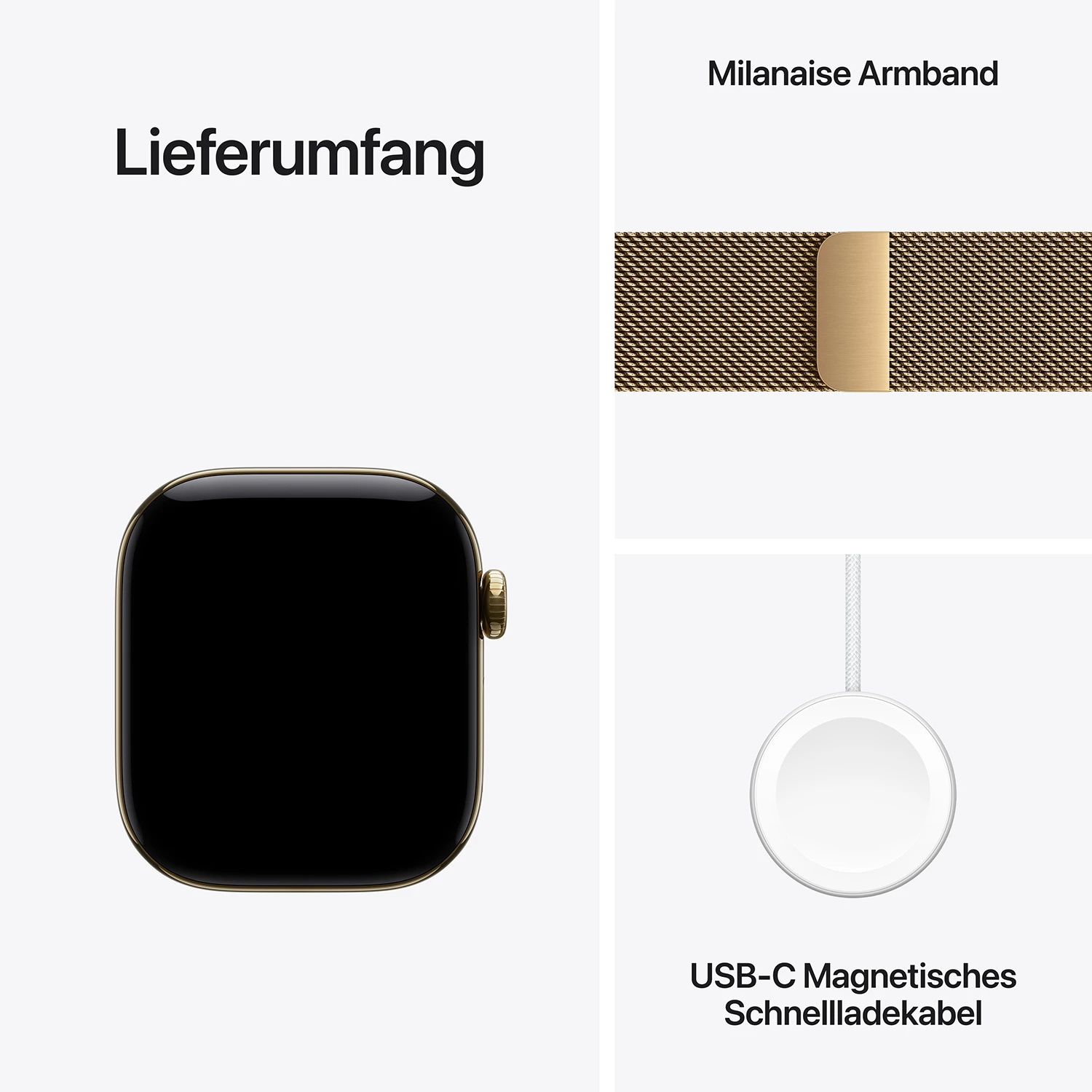 Apple Watch Series 12 GPS + Cellular 42mm Radiant Gold Titanium Case with Radiant Gold Milanese Loop