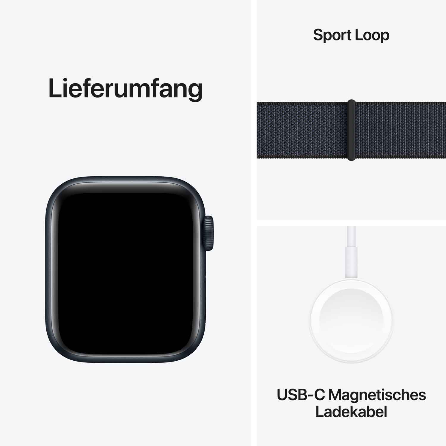 Apple Watch SE Aluminium 40mm Mitternacht (Sport Loop tinte) - 2024