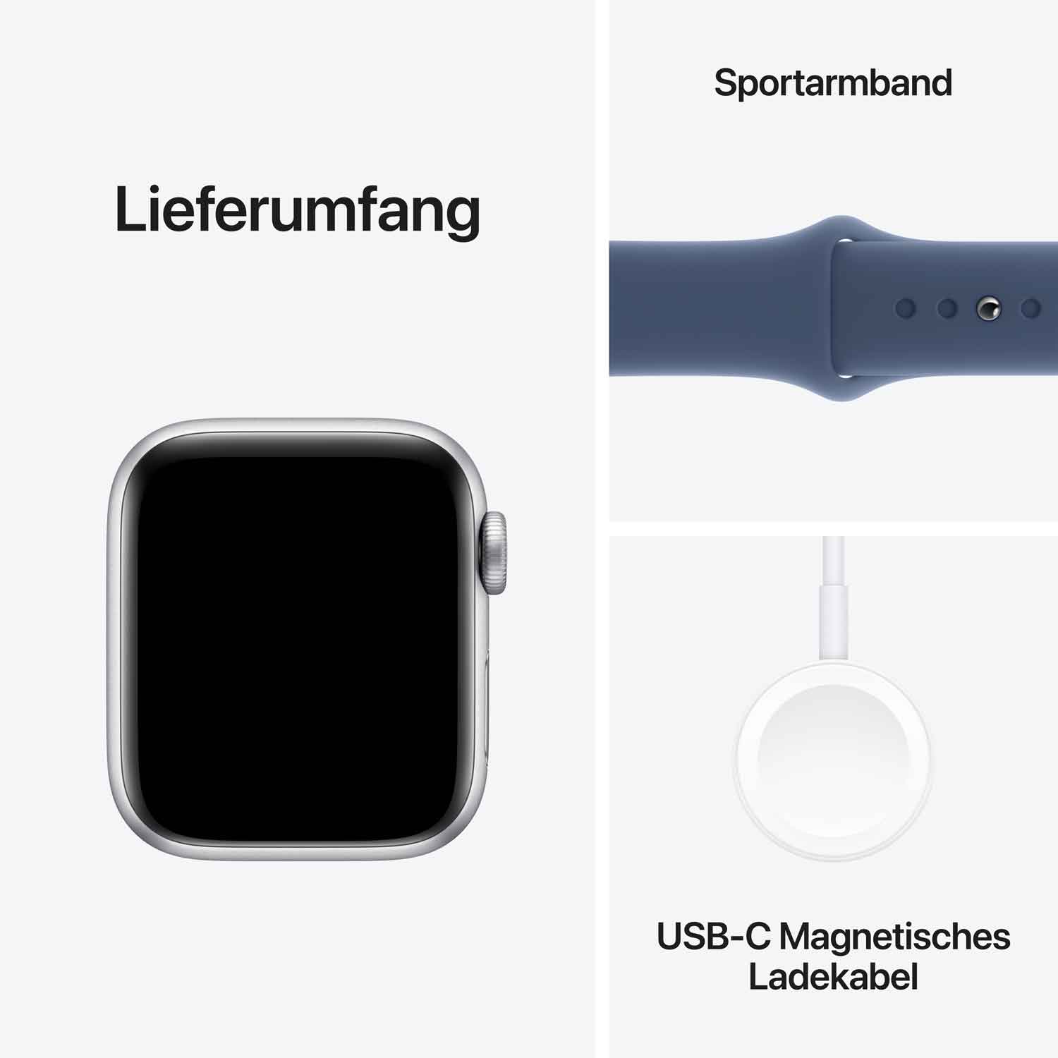 Apple Watch SE Aluminium 40mm Silber (Sportarmband denim) S/M - 2024