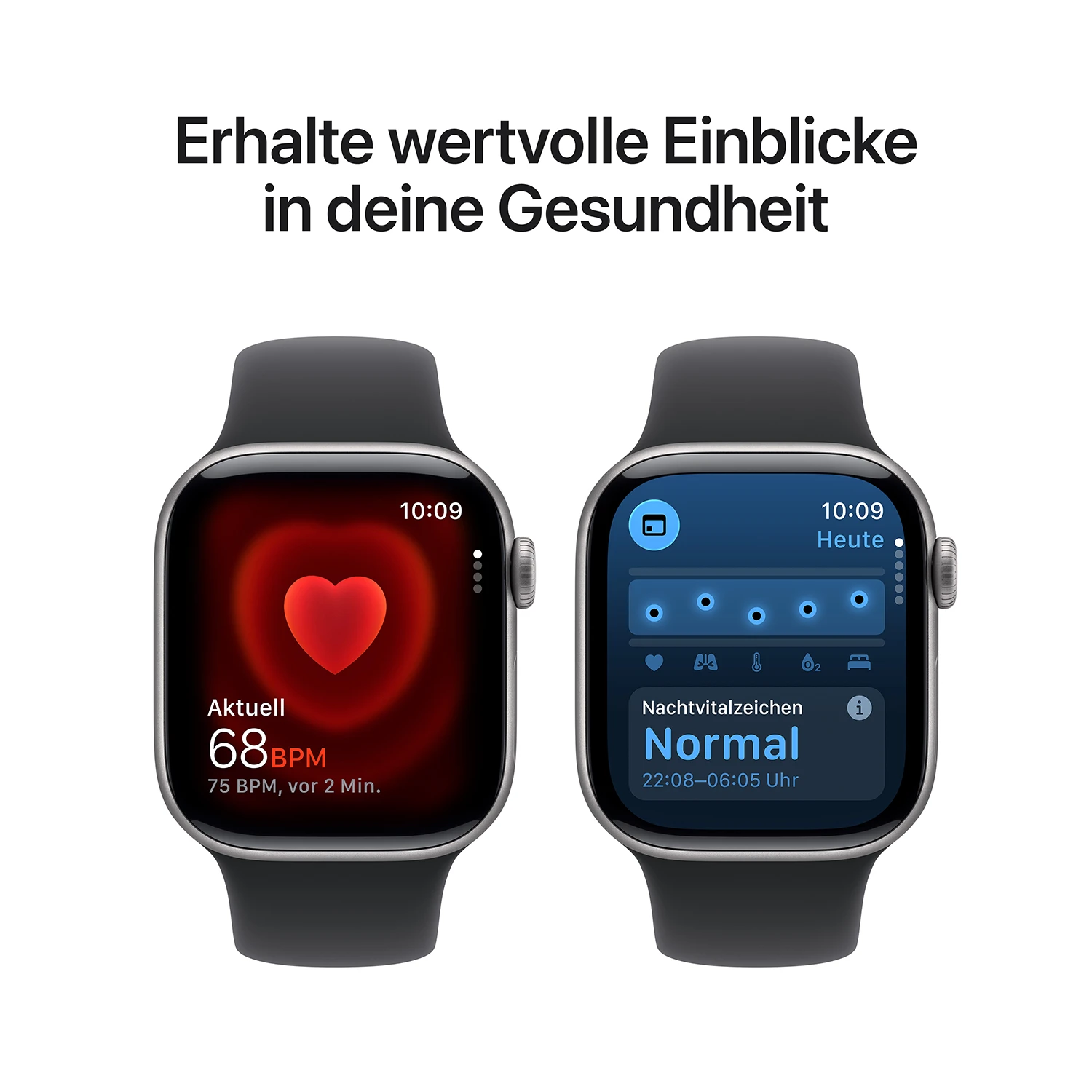 Apple Watch Series 11 GPS 42mm Space Grau Aluminium Case mit schwarzem Sport Band - S/M