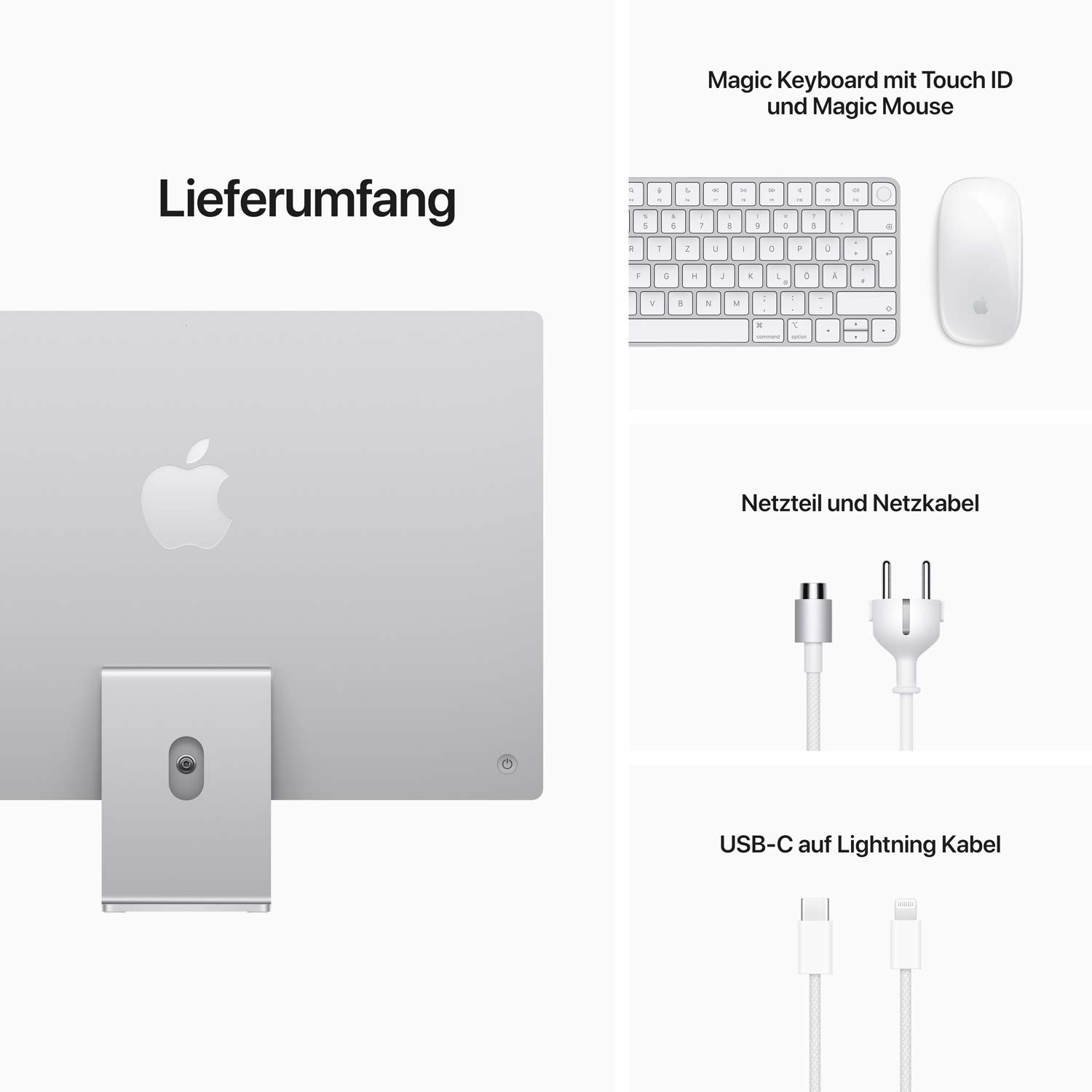 iMac 24'' M1 8-Core GPU 256GB - 8 GB - Gigabit Ethernet - silber // NEU
