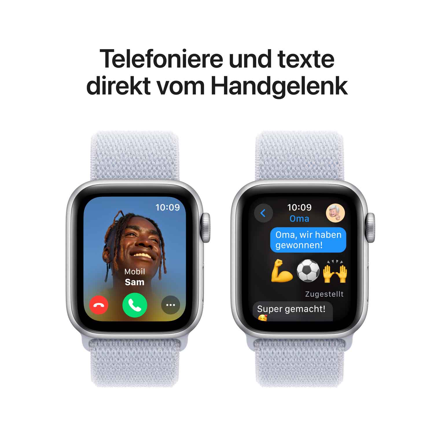 Apple Watch SE Aluminium 40mm Silber (Sport Loop blaue Wolke) - 2024