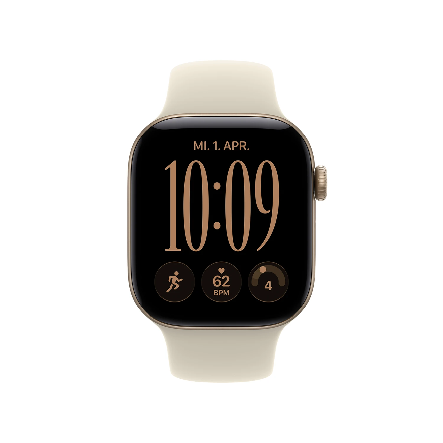 Apple Watch Series 12 GPS 42mm Light Gold Aluminium Case with Sand Sport Band - S/M