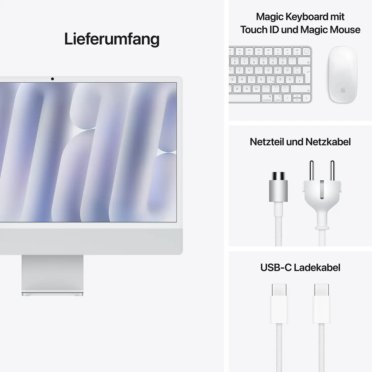 Produktbild: Imac m4 pro chip 4 port 24 in silber bild position 9