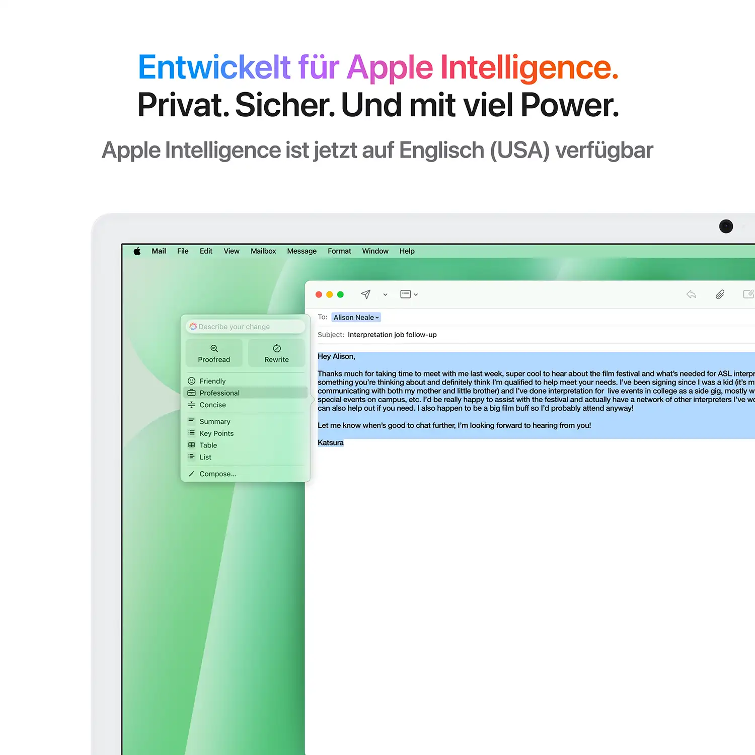 Apple iMac 24'' M4 10-Core CPU 10-Core GPU - 512 GB - 16 GB Grün - 2024 Produktbild: Imac m4 pro chip 4 port 24 in grün bild position 5