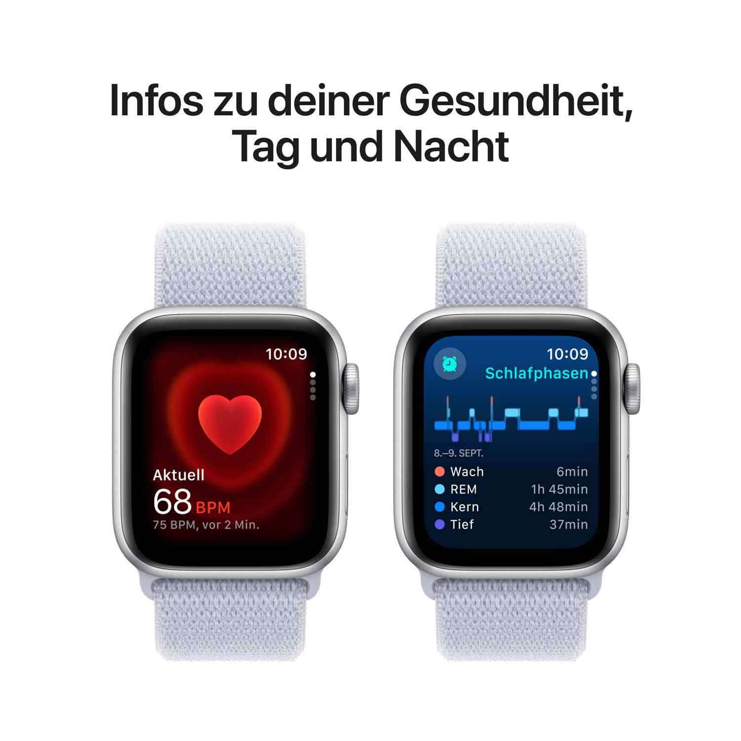 Apple Watch SE Aluminium 40mm Silber (Sport Loop blaue Wolke) - 2024