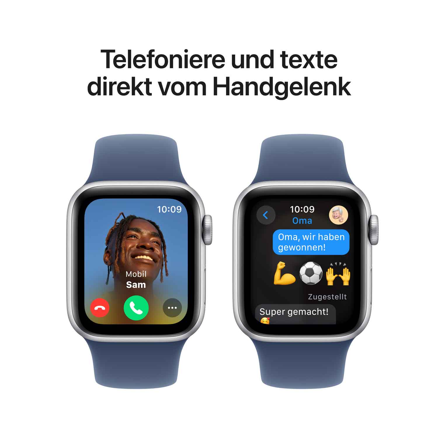 Apple Watch SE Aluminium 40mm Silber (Sportarmband denim) S/M - 2024
