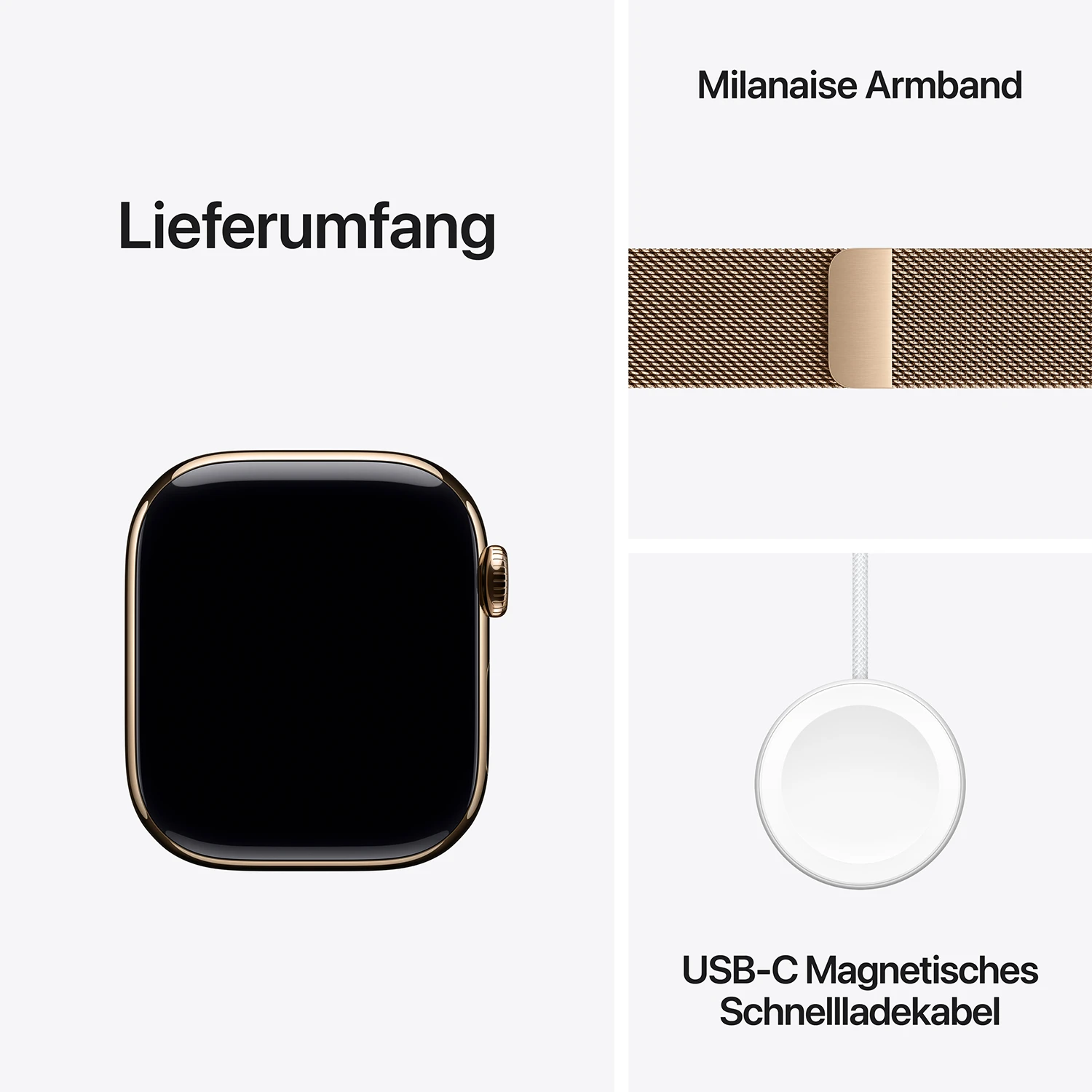 Apple Watch Series 11 GPS + Cellular 42mm Gold Titanium Case mit Gold Milanese Loop