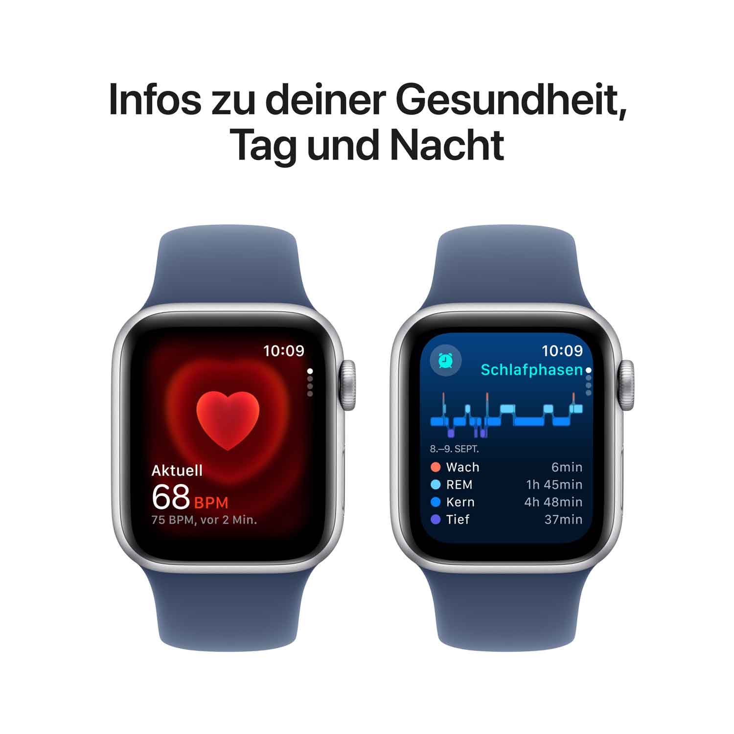 Apple Watch SE Aluminium 40mm Silber (Sportarmband denim) S/M - 2024