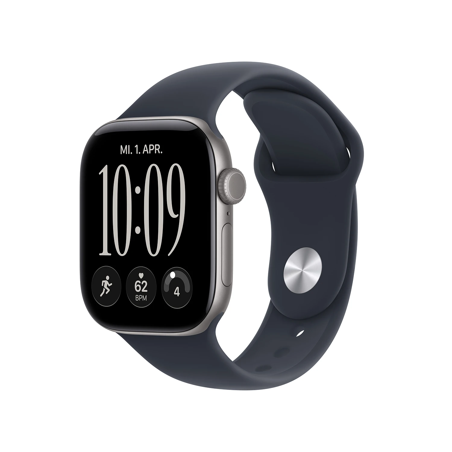 Apple Watch Series 12 GPS + Cellular 46mm Space Grey Aluminium Case with Navy Blue Sport Band - S/M