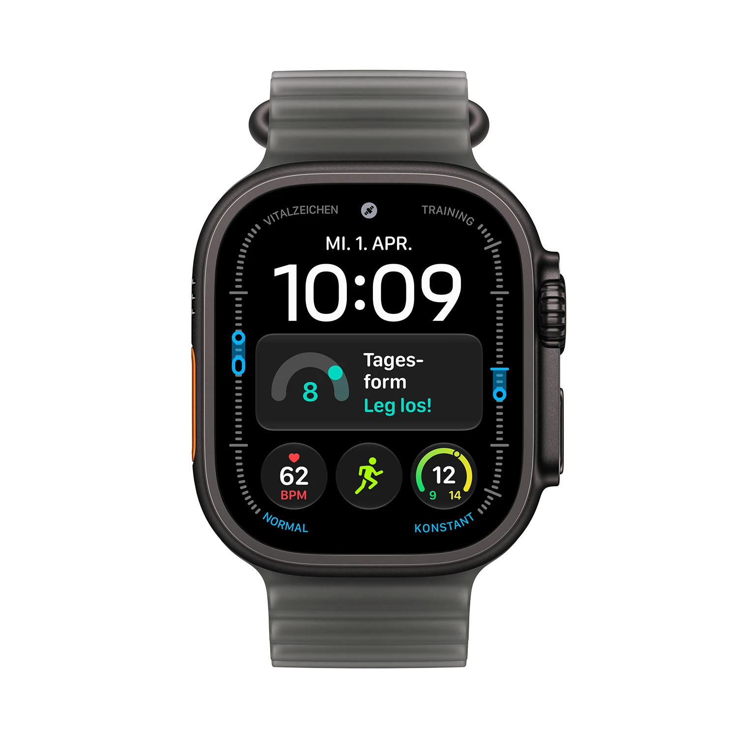 Apple Watch Ultra 4 Titanium Cellular 49mm Schwarz (Ocean Armband halbtransparentes schwarz)