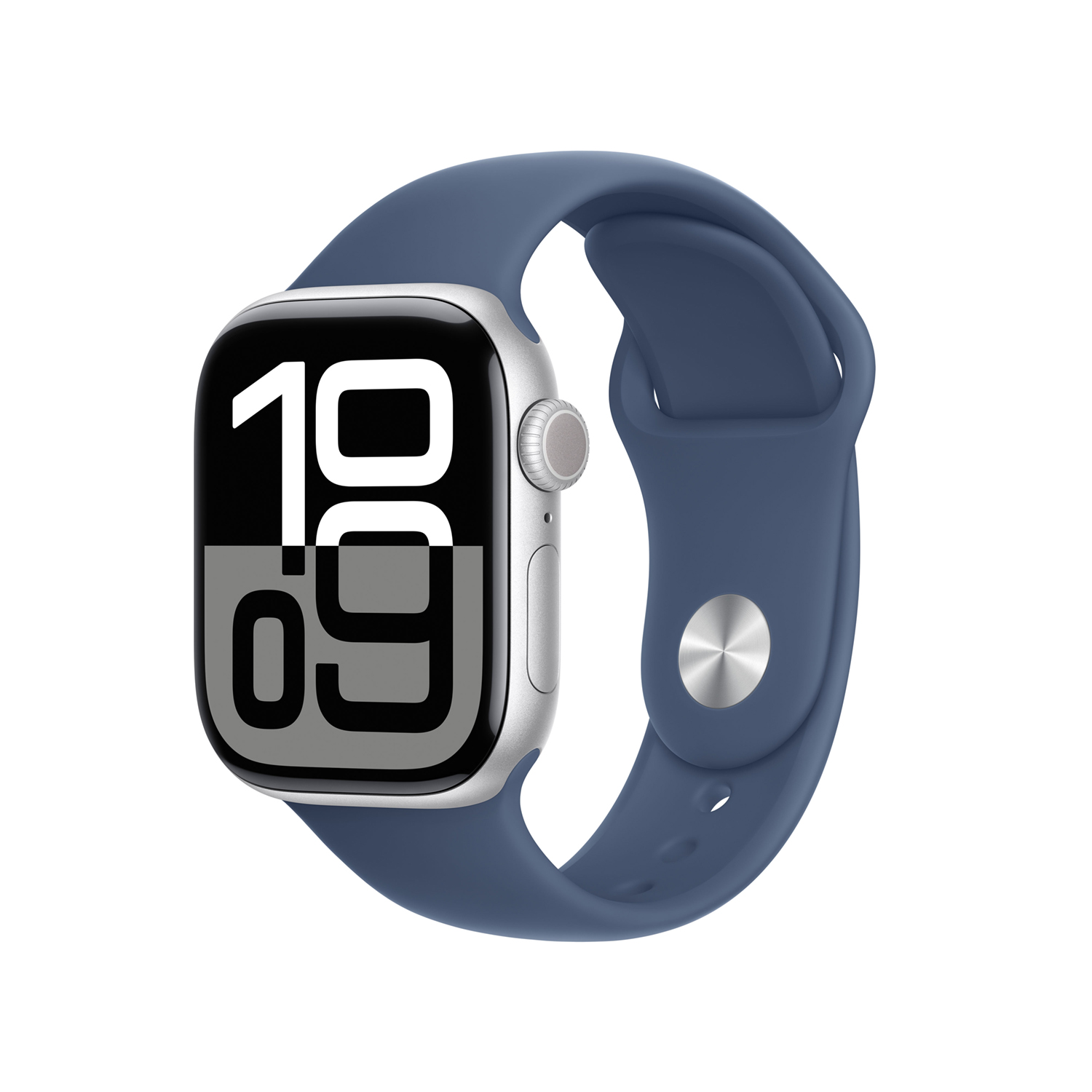 Apple Watch S10 Aluminium 42mm Silber (Sportarmband denim) S/M