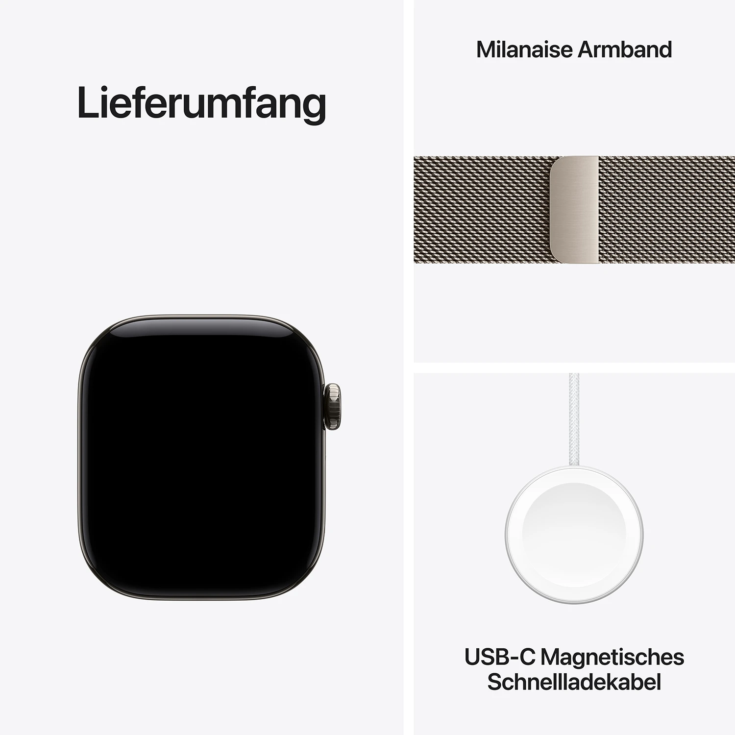Apple Watch Series 12 GPS + Cellular 42mm Natural Titanium Case with Natural Milanese Loop