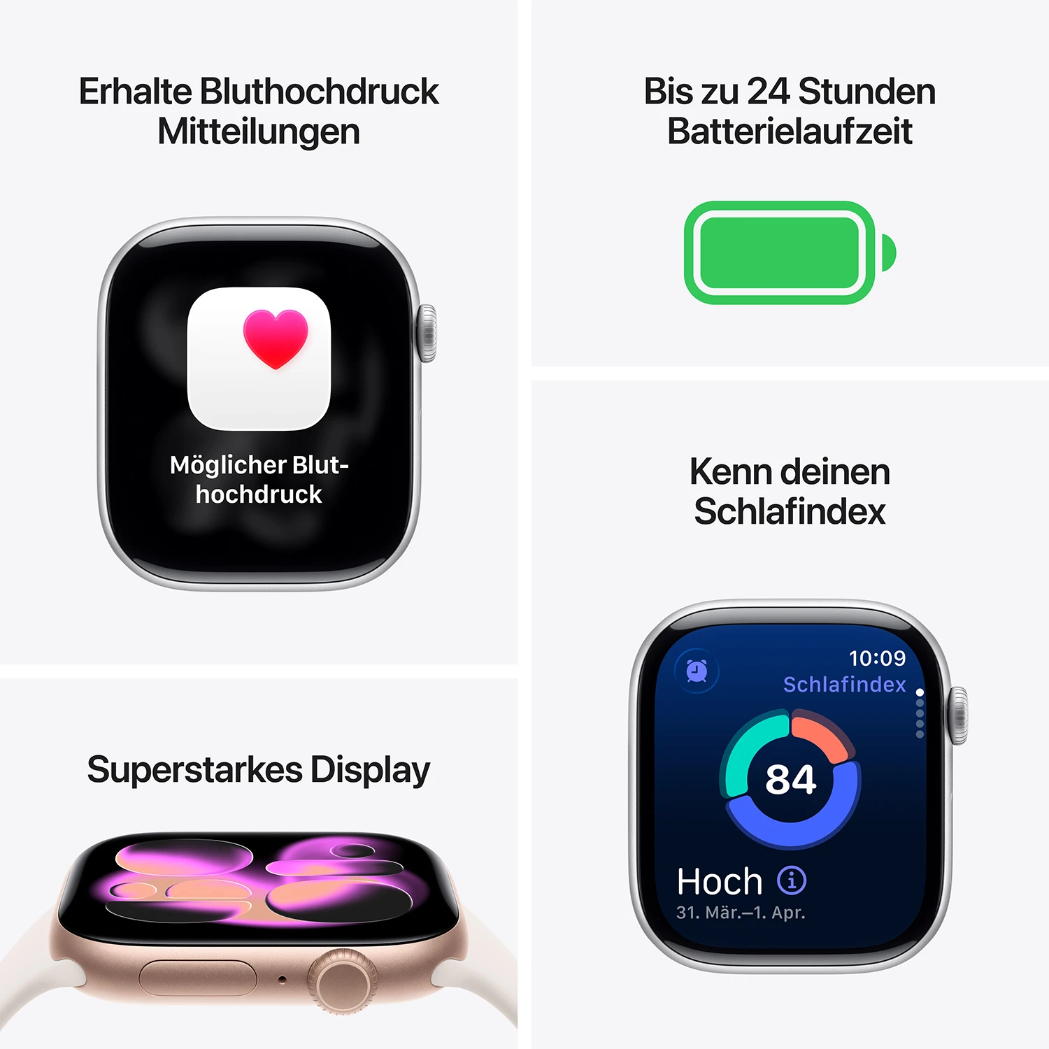 Apple Watch Series 11 GPS 42mm Diamantschwarz Aluminium Case mit schwarzem Sport Band - S/M