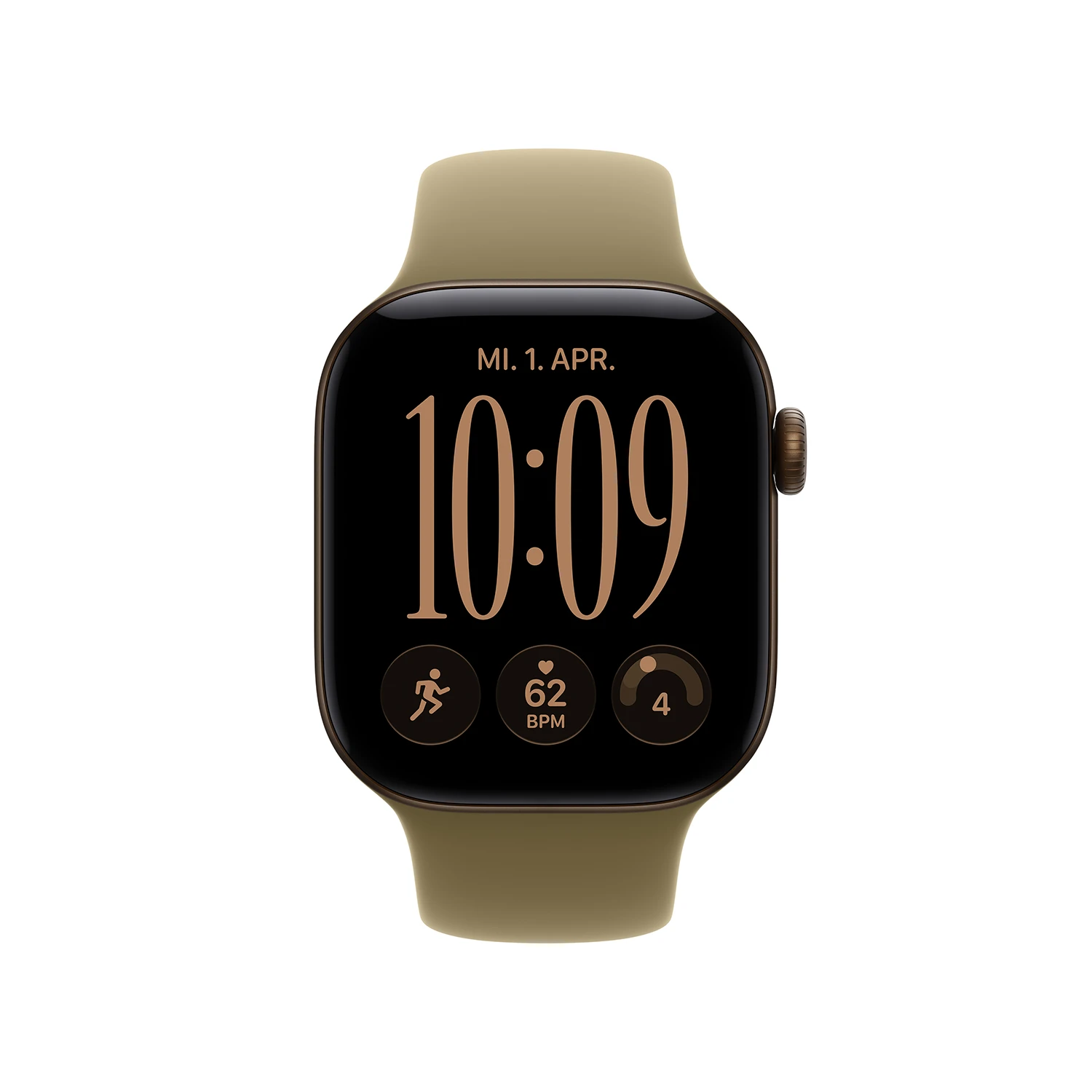 Apple Watch Series 12 GPS 42mm Dark Bronze Aluminium Case with Olive Sport Band - S/M