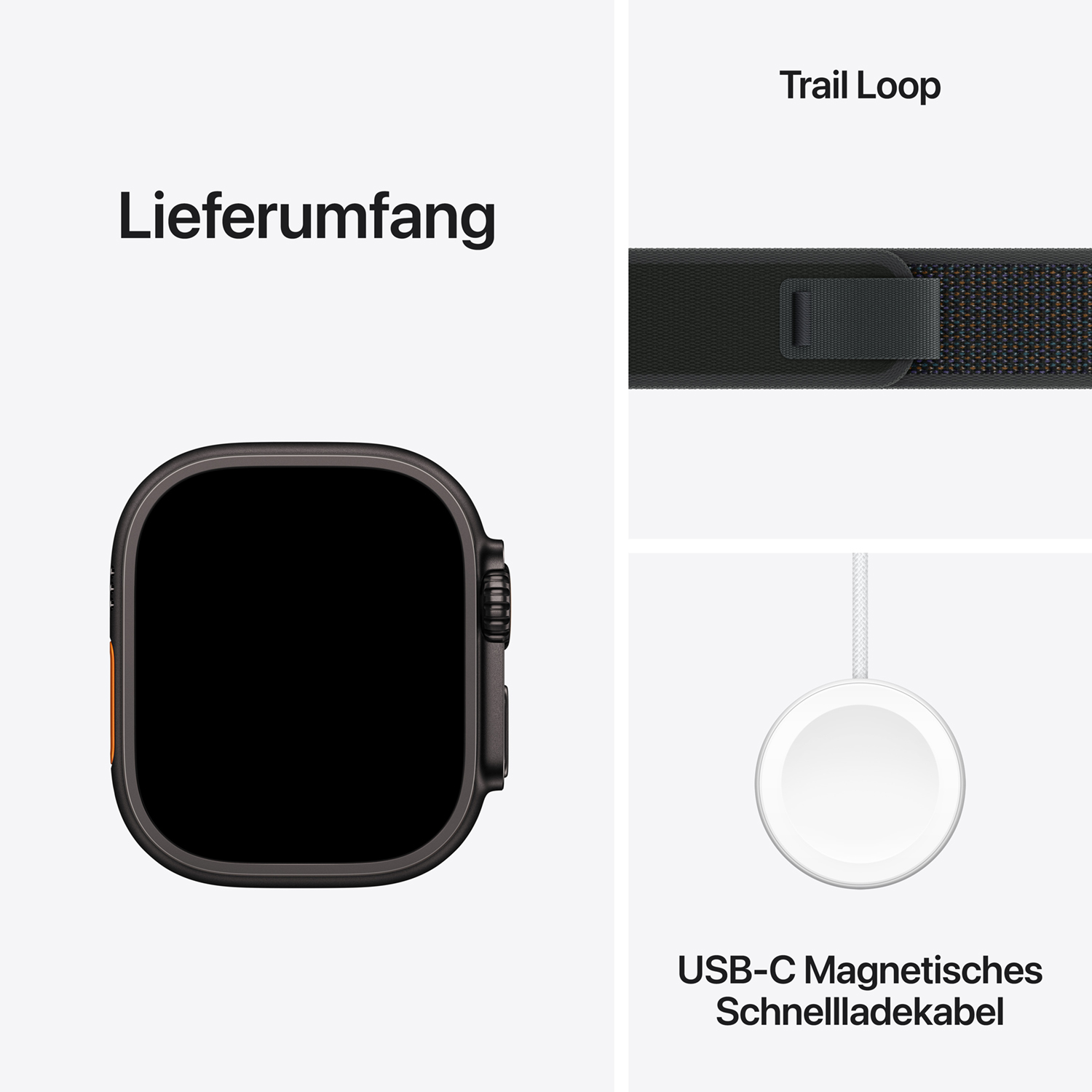 Apple Watch Ultra 2 Titanium Cellular 49mm Schwarz (Trail Loop schwarz) S/M Produktbild: Apple watch ultra 2 49mm schwarz titanium trail loop schwarz bild position 9