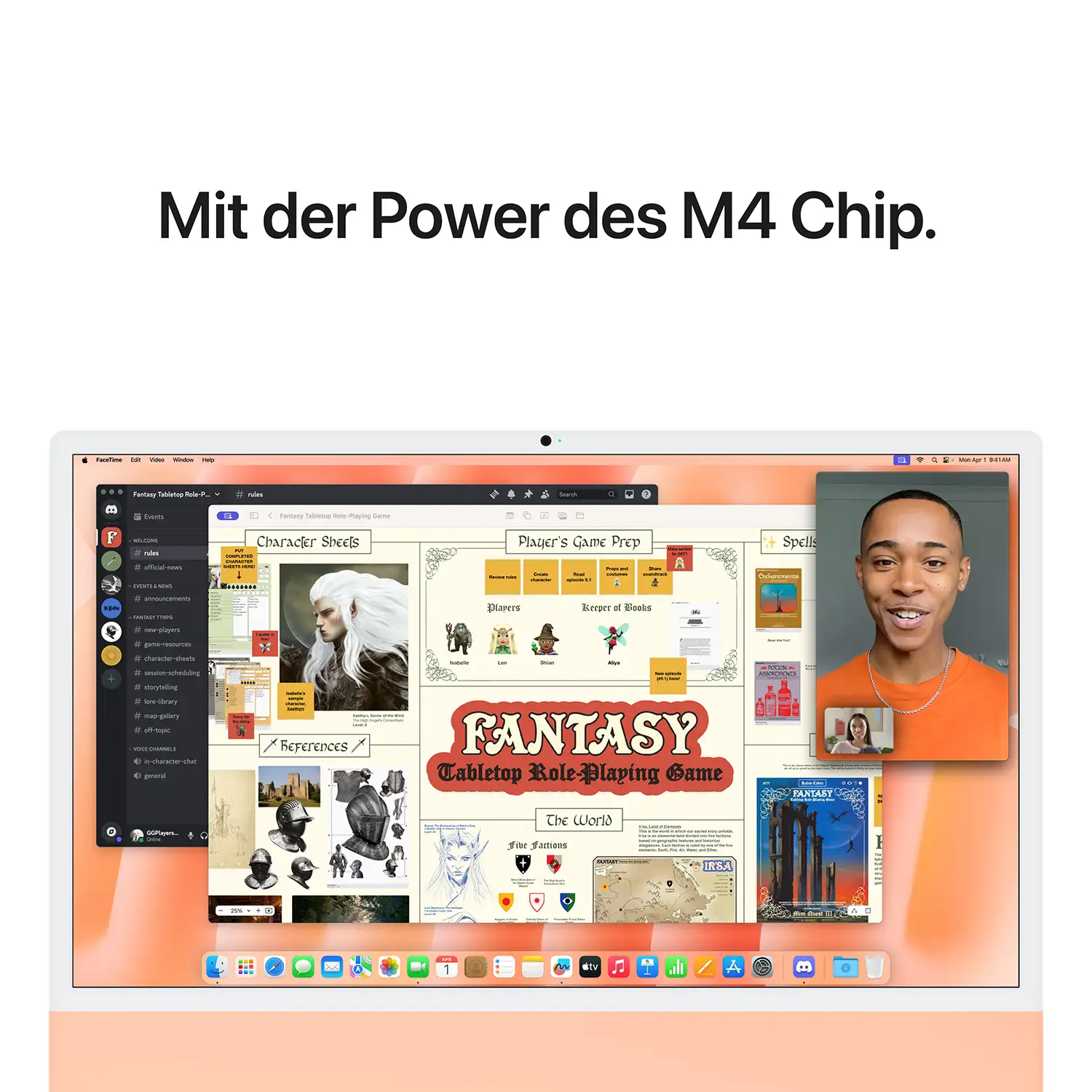 APPLE iMac 10C - 16GB - 256GB - Touch-ID - Orange Produktbild: Imac m4 pro chip 4 port 24 in orange bild position 6