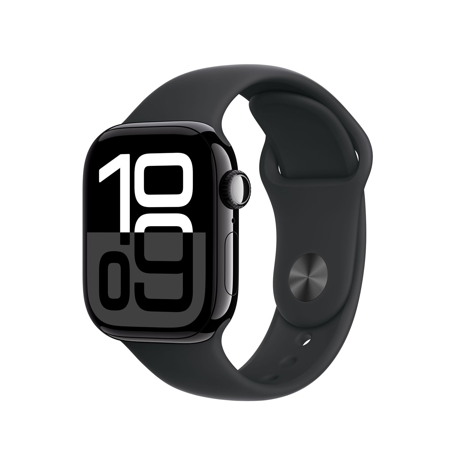 Apple Watch S10 Aluminium 42mm Diamantschwarz (Sportarmband schwarz) S/M