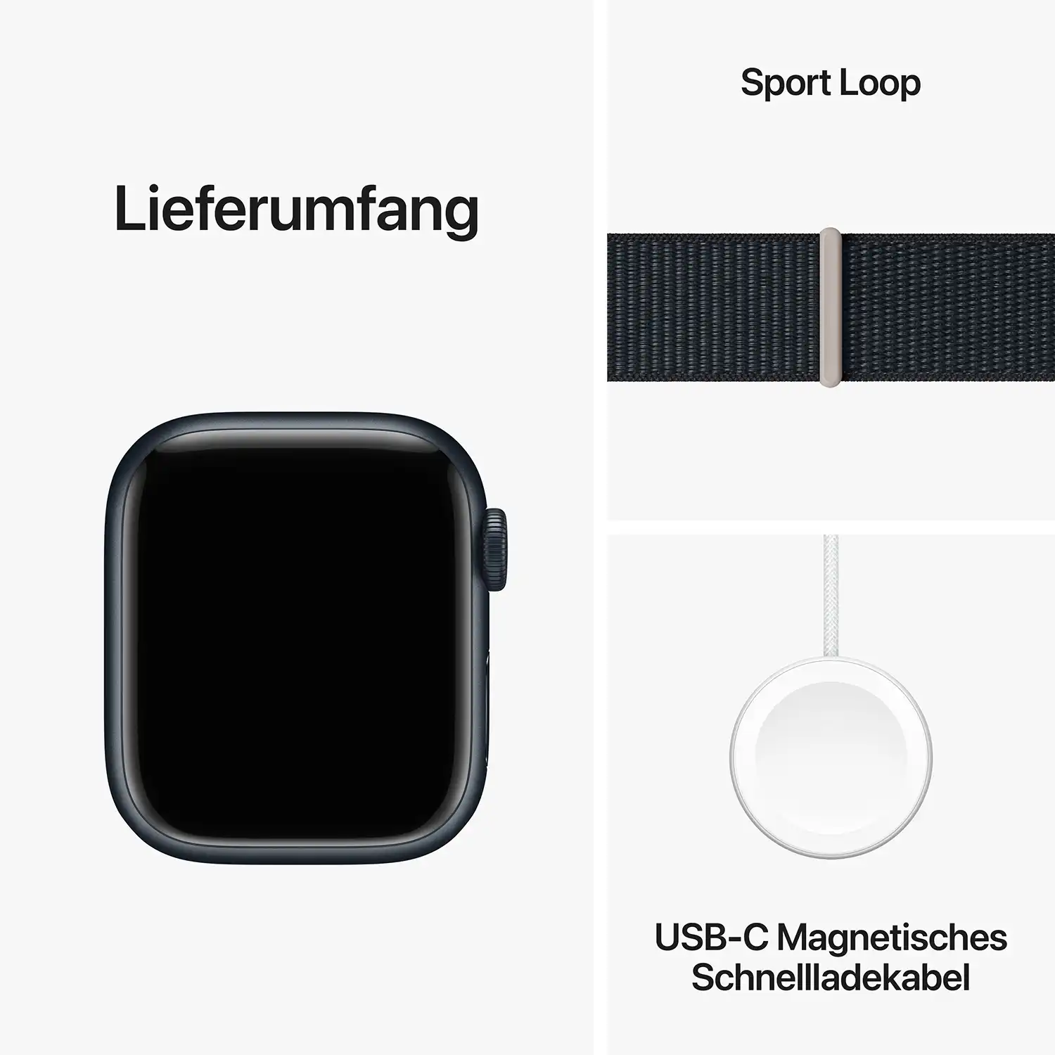 AppleWatch S9 Aluminium 41mm Mitternacht (Sport Loop mitternacht)
