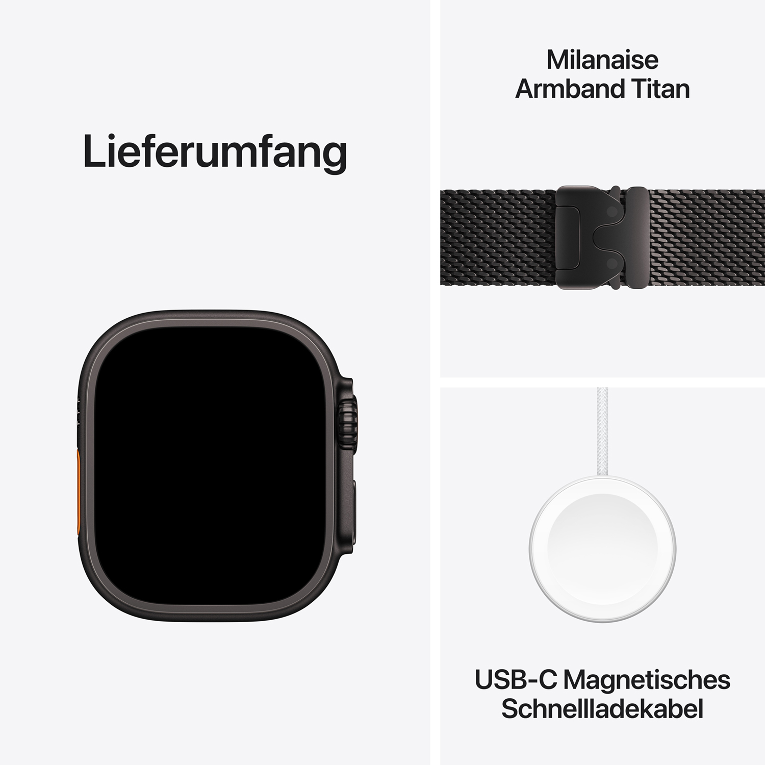 Produktbild: Apple watch ultra 2 49mm schwarz titanium milanese loop schwarz bild position 9