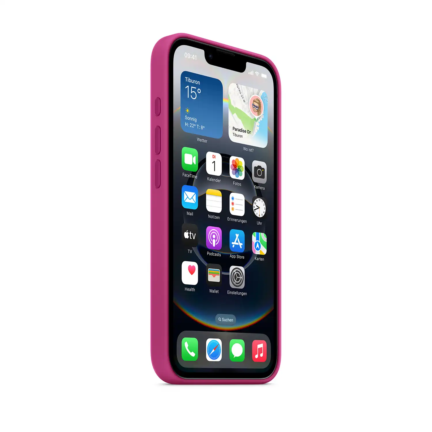 Apple Silikon Case iPhone 16e Fuchsia Produktbild: Iphone 16e hülle fuchsia3