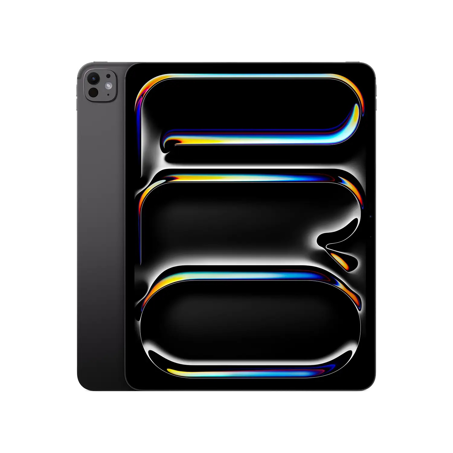 Apple iPad Pro 13 WiFi 256 GB Standardglas - Space Schwarz - 2025 Produktbild iPad Pro Schwarz beide Seiten