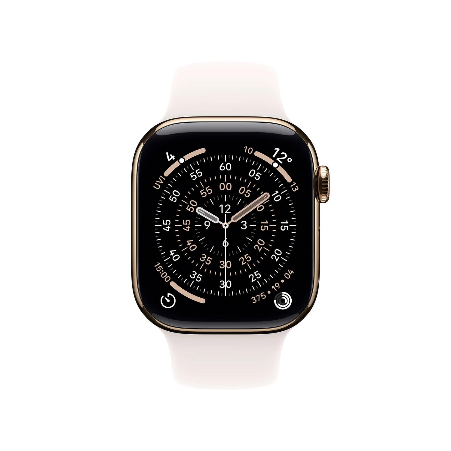 Apple Watch Series 11 GPS + Cellular 42mm Gold Titanium Case mit Blassrosa Sport Band - S/M