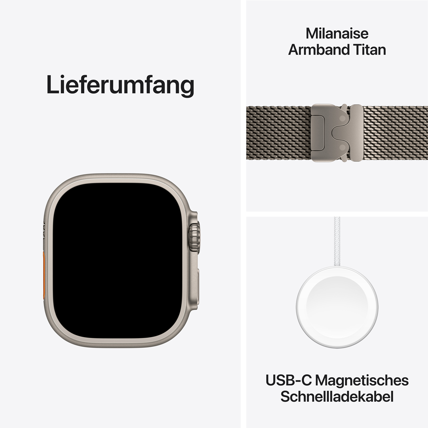 Apple Watch Ultra 2 Titanium Cellular 49mm Natur (Milanaise Titan natur) S