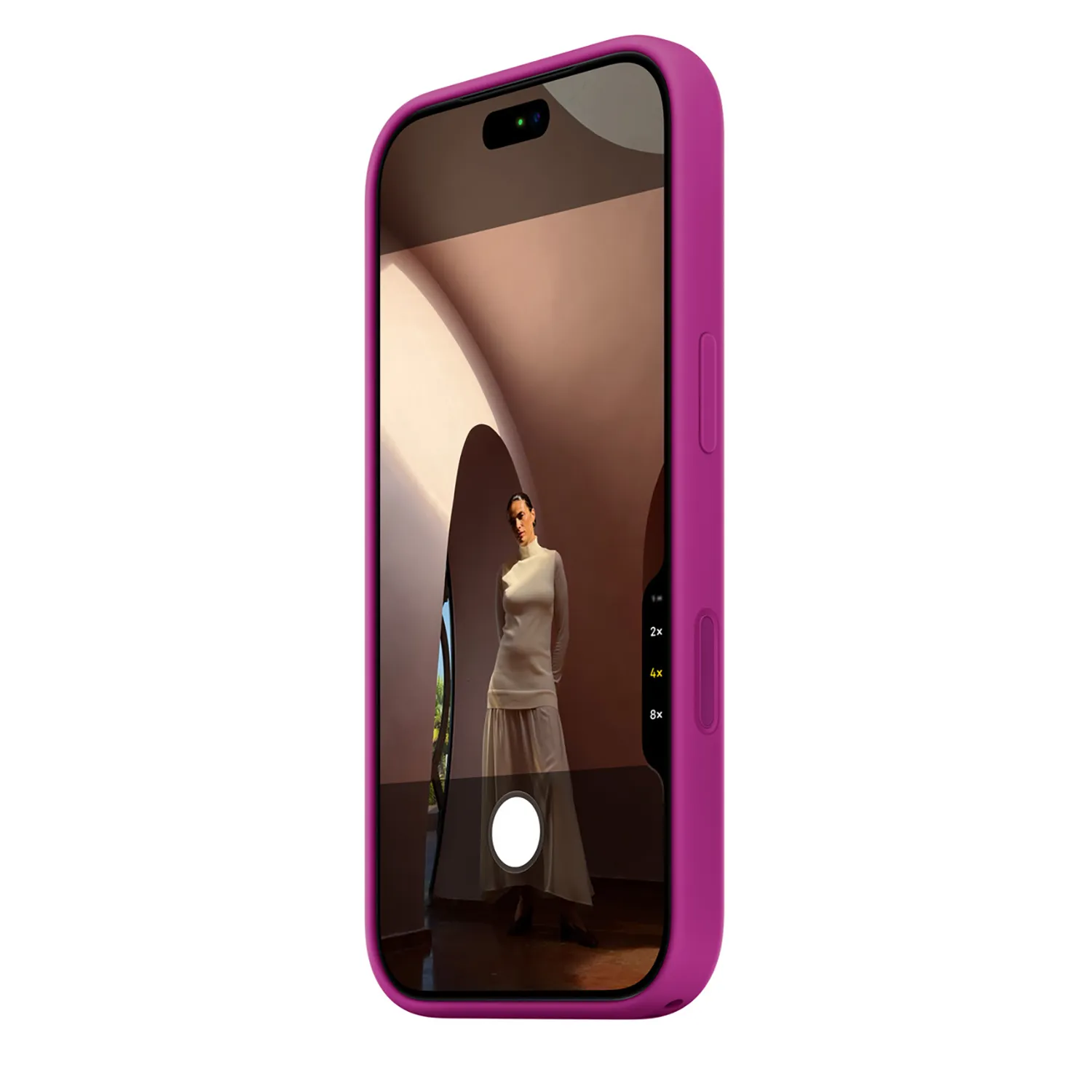 Apple Silikon Case iPhone 18 Pro mit MagSafe (magenta)