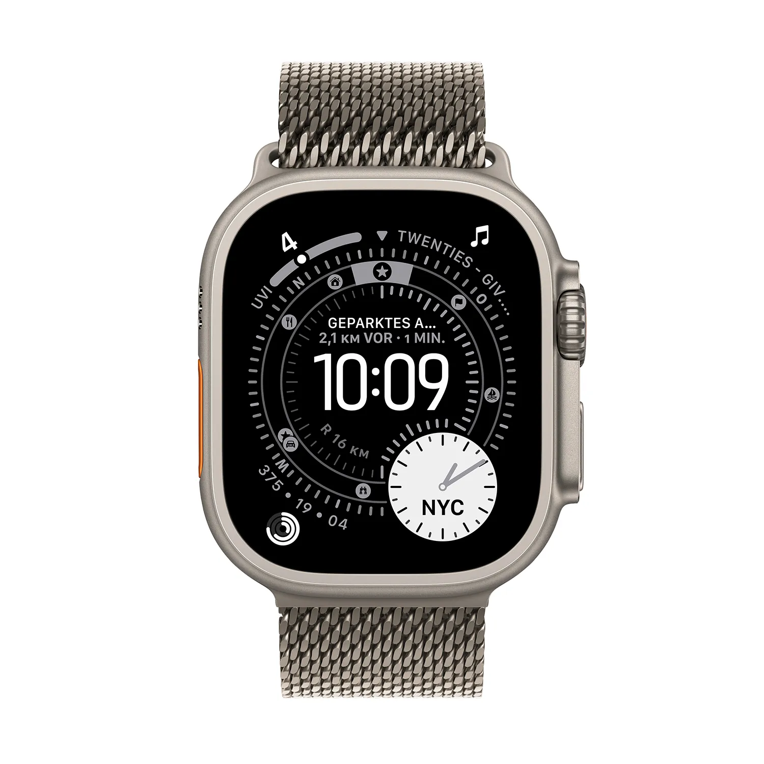 Apple Watch Ultra 3 GPS + Cellular 49mm Natur Titanium Case mit Natur Titanium Milanese Loop - Small