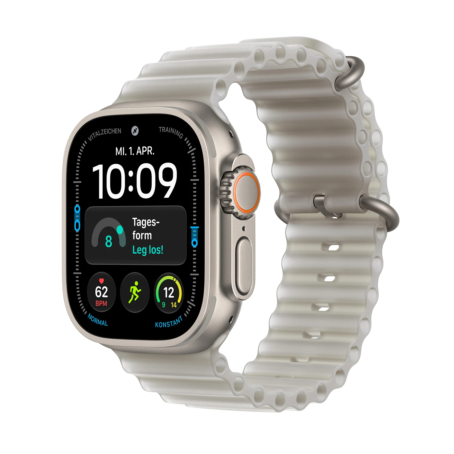 Apple Watch Ultra 4 Titanium Cellular 49mm Natur (Ocean Armband halbtransparentes grau)