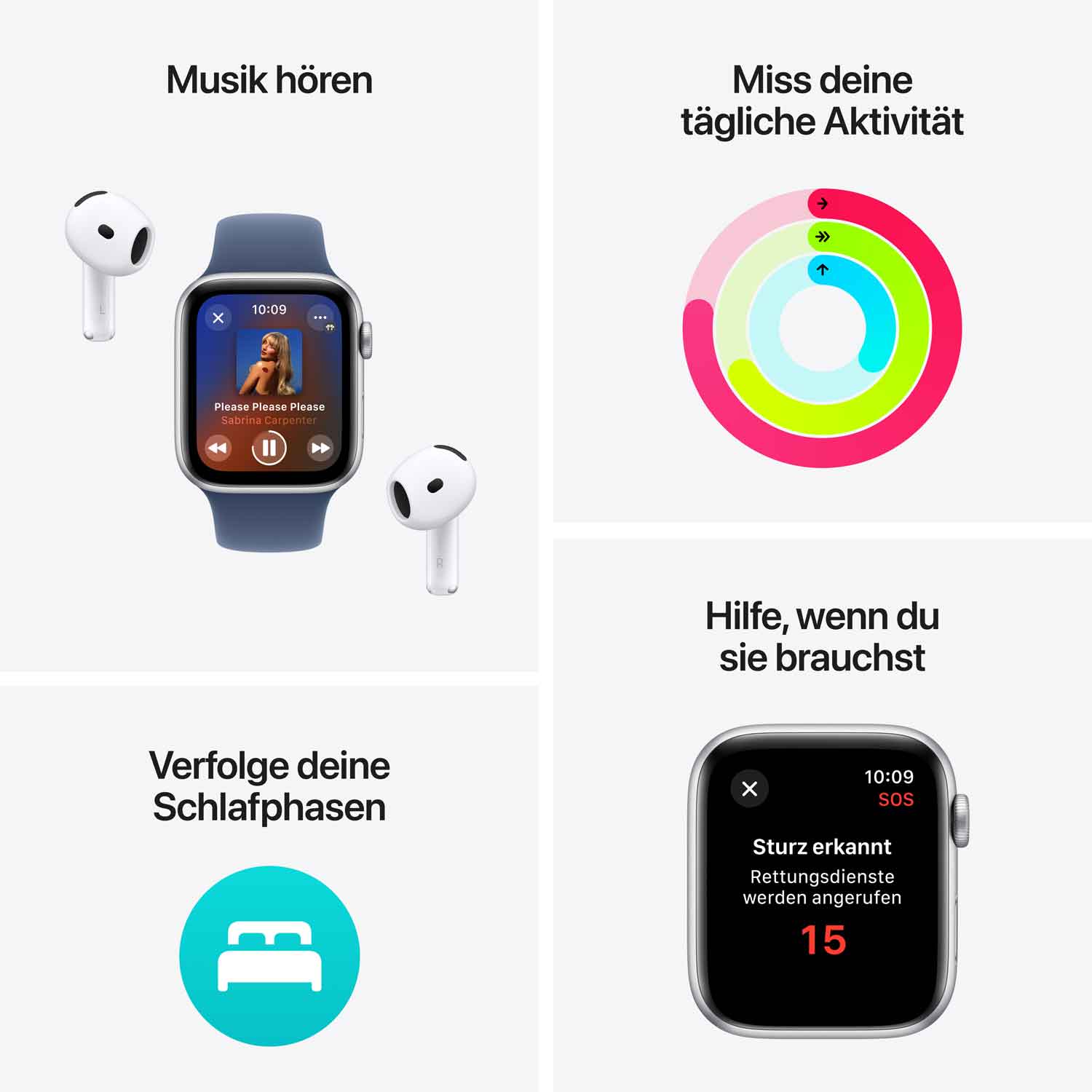 Apple Watch SE Aluminium 40mm Polarstern (Sport Loop seegrün) - 2024