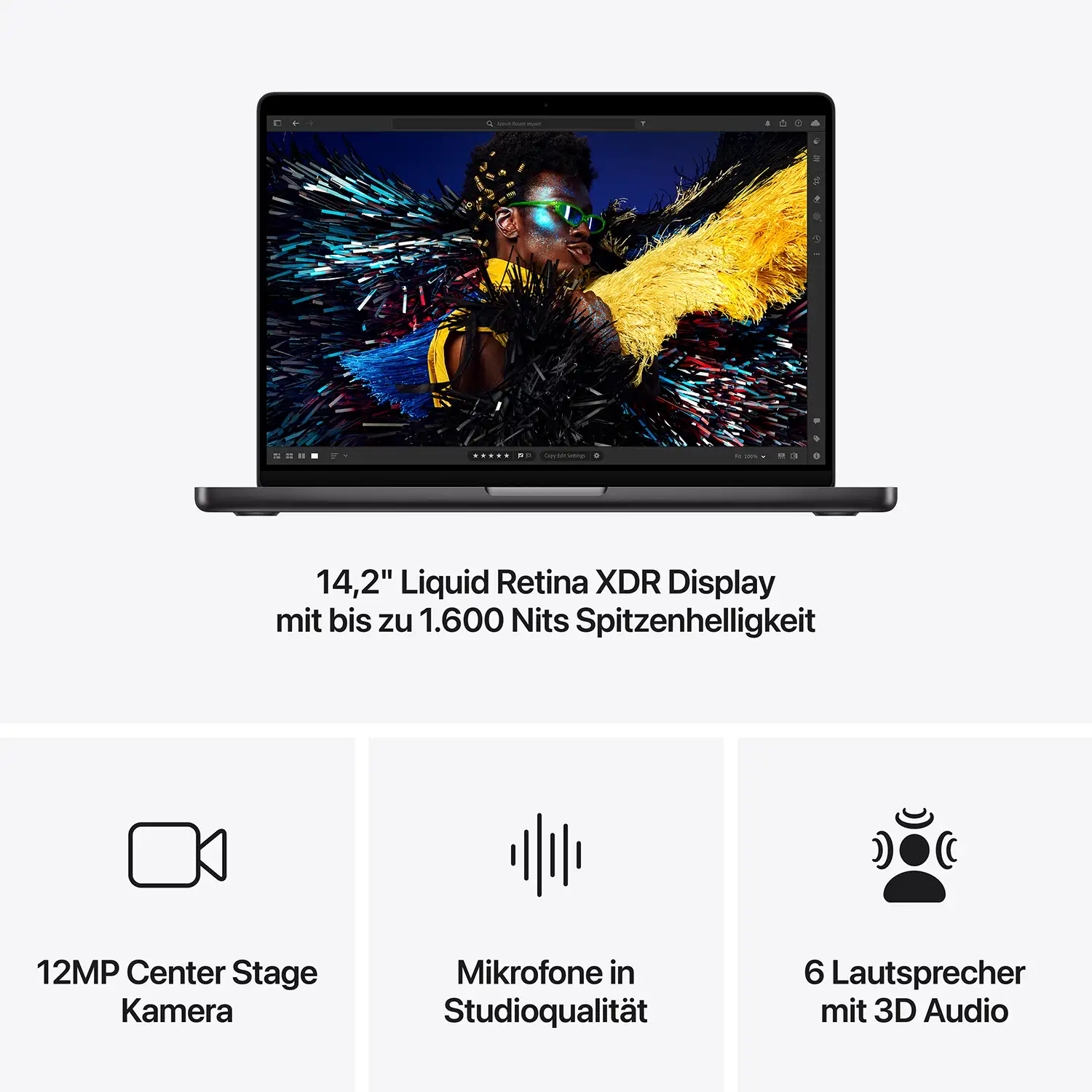 Apple MacBook Pro 14'' M4 Pro 14-Core CPU  20-Core GPU - 1TB - 24GB Space Schwarz - 2024