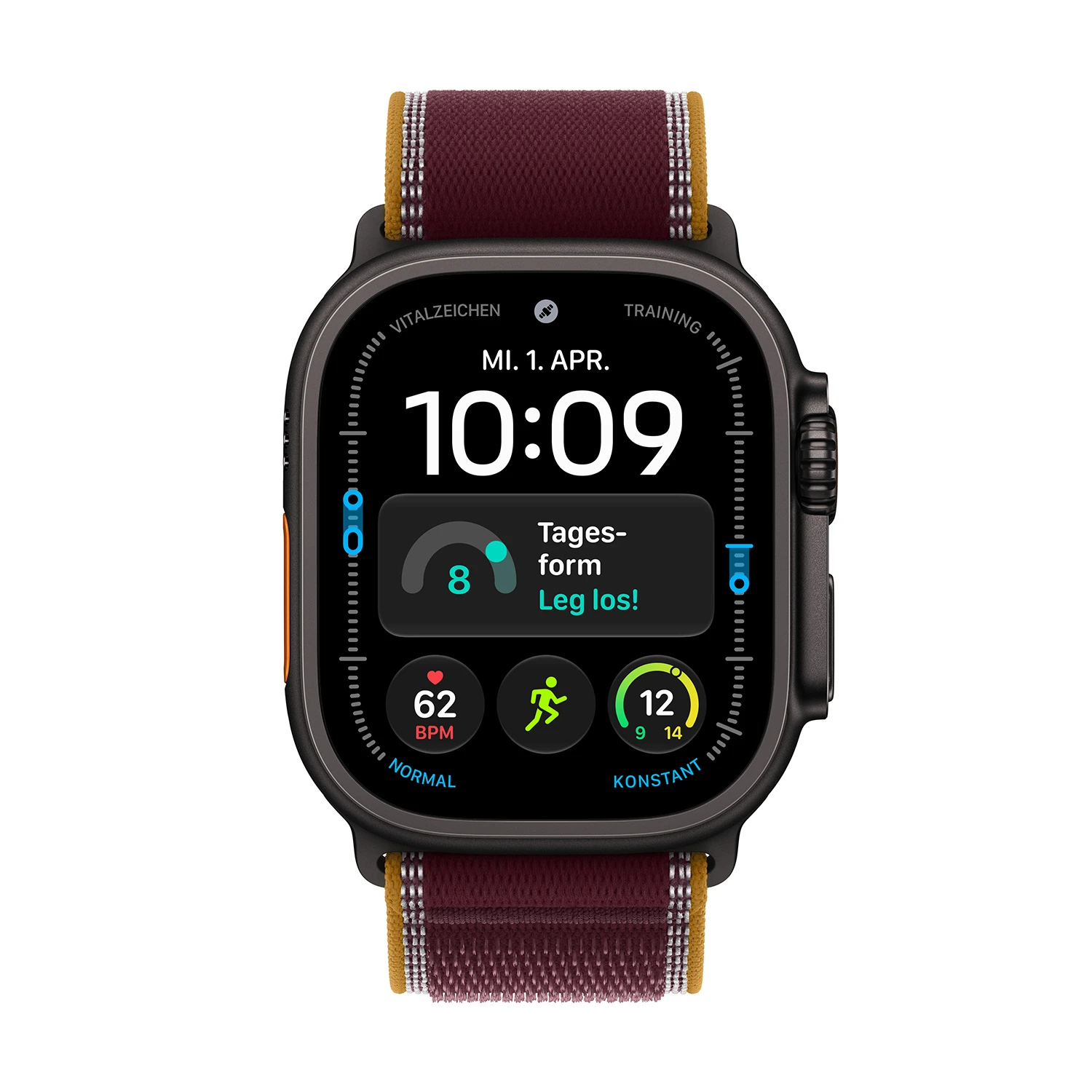 Apple Watch Ultra 4 Titanium Cellular 49mm Schwarz (Trail Loop burgunder) S/M