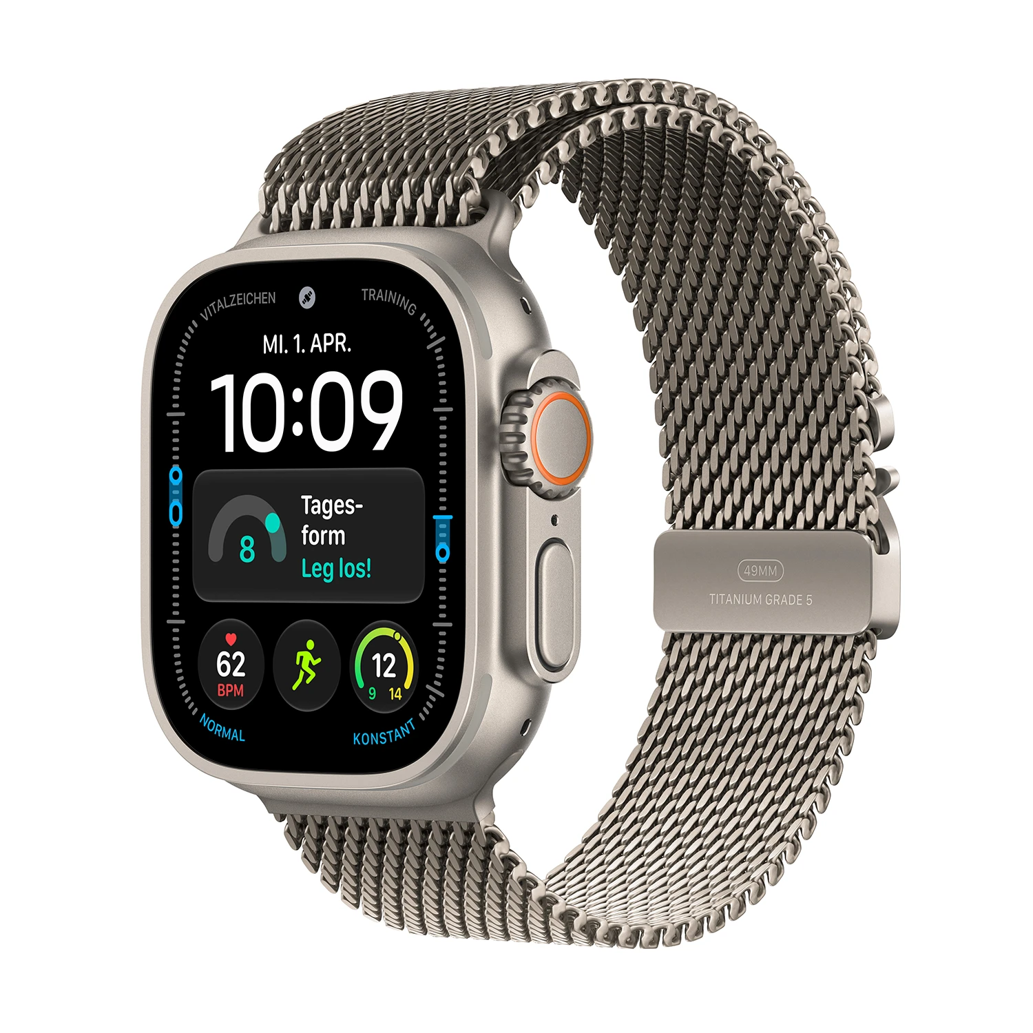 Apple Watch Ultra 4 Titanium Cellular 49mm Natur (Milanaise Titan natur) L