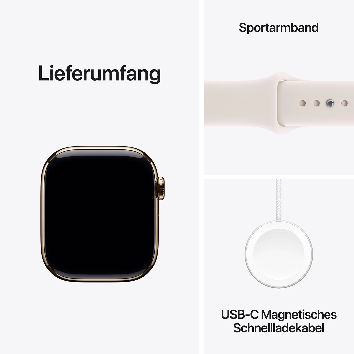 Apple Watch Series 11 GPS + Cellular 42mm Gold Titanium Case mit Blassrosa Sport Band - S/M