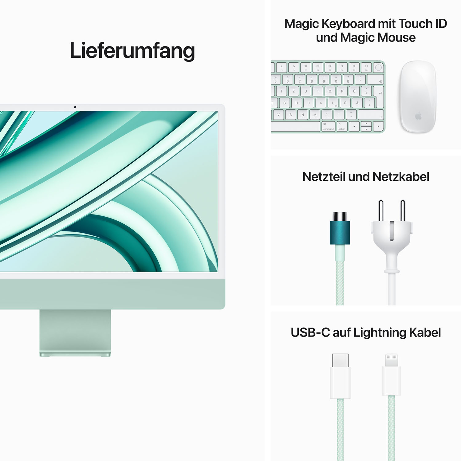 Apple iMac 24'' M3 8-Core CPU 10-Core GPU - 256GB - 8GB Grün - 2023