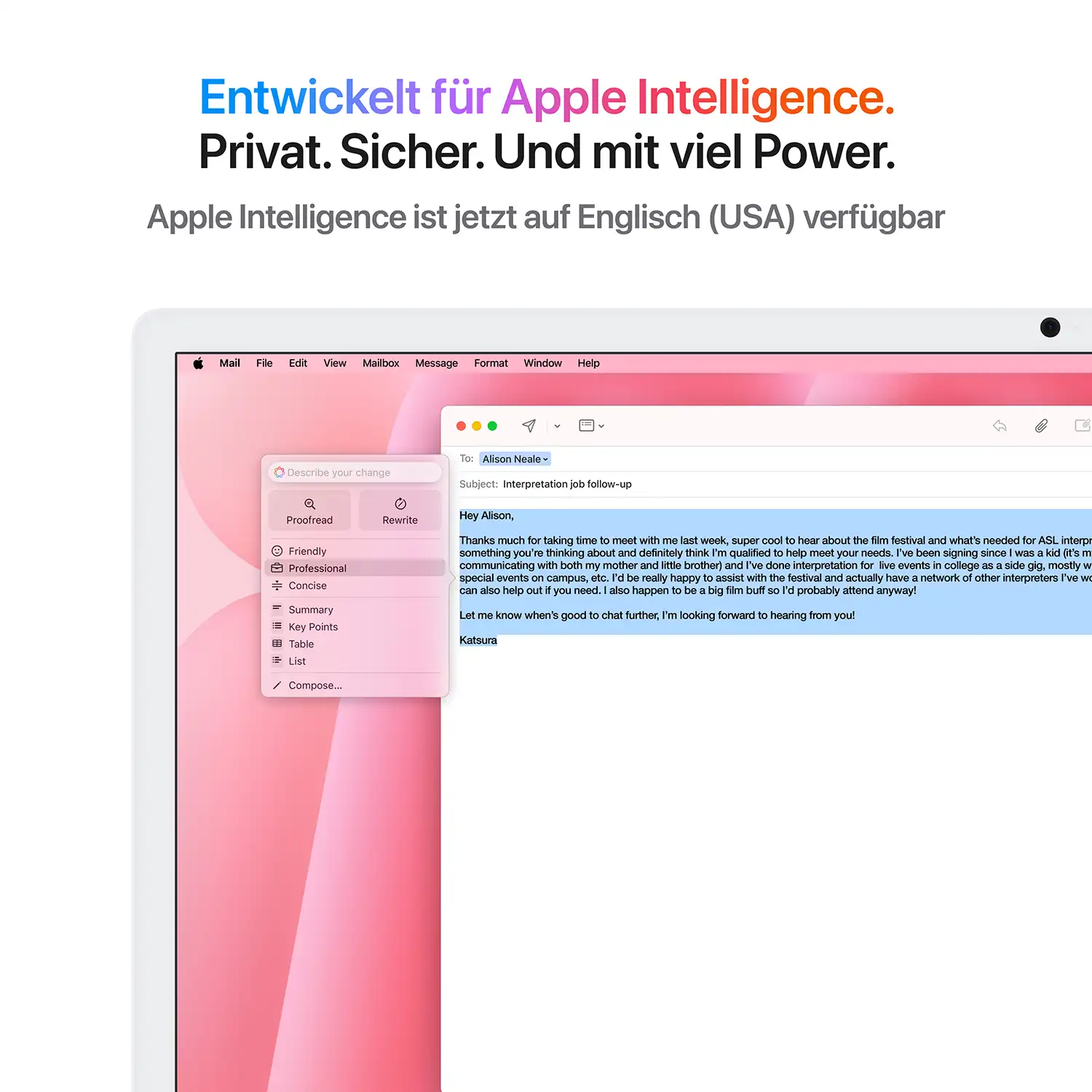 Apple iMac 24'' M4 10-Core CPU 10-Core GPU - 256 GB - 16 GB Pink - 2024 Produktbild: Imac m4 pro chip 4 port 24 in rosa bild position 5