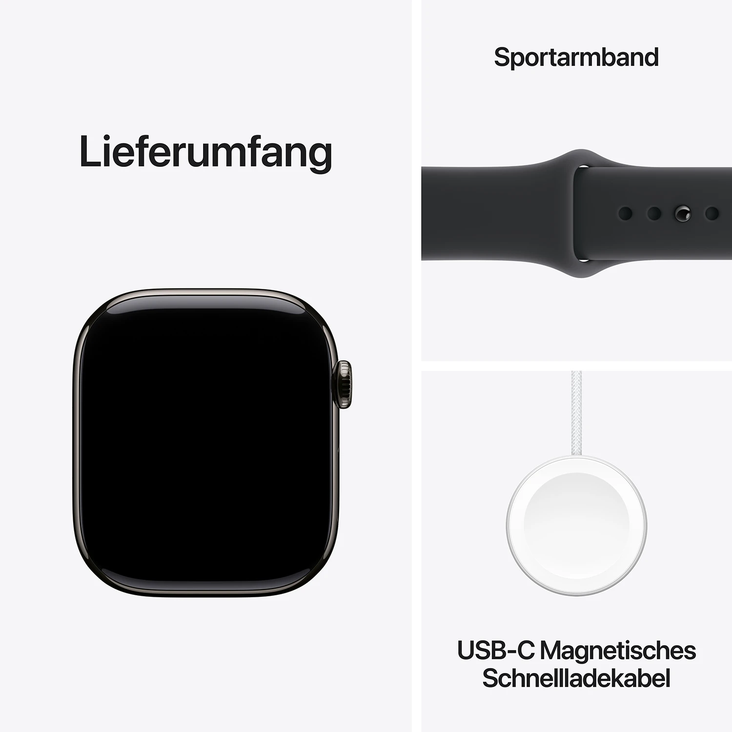 Apple Watch Series 11 GPS + Cellular 42mm Schiefer  Titanium Case mit schwarzem Sport Band - S/M