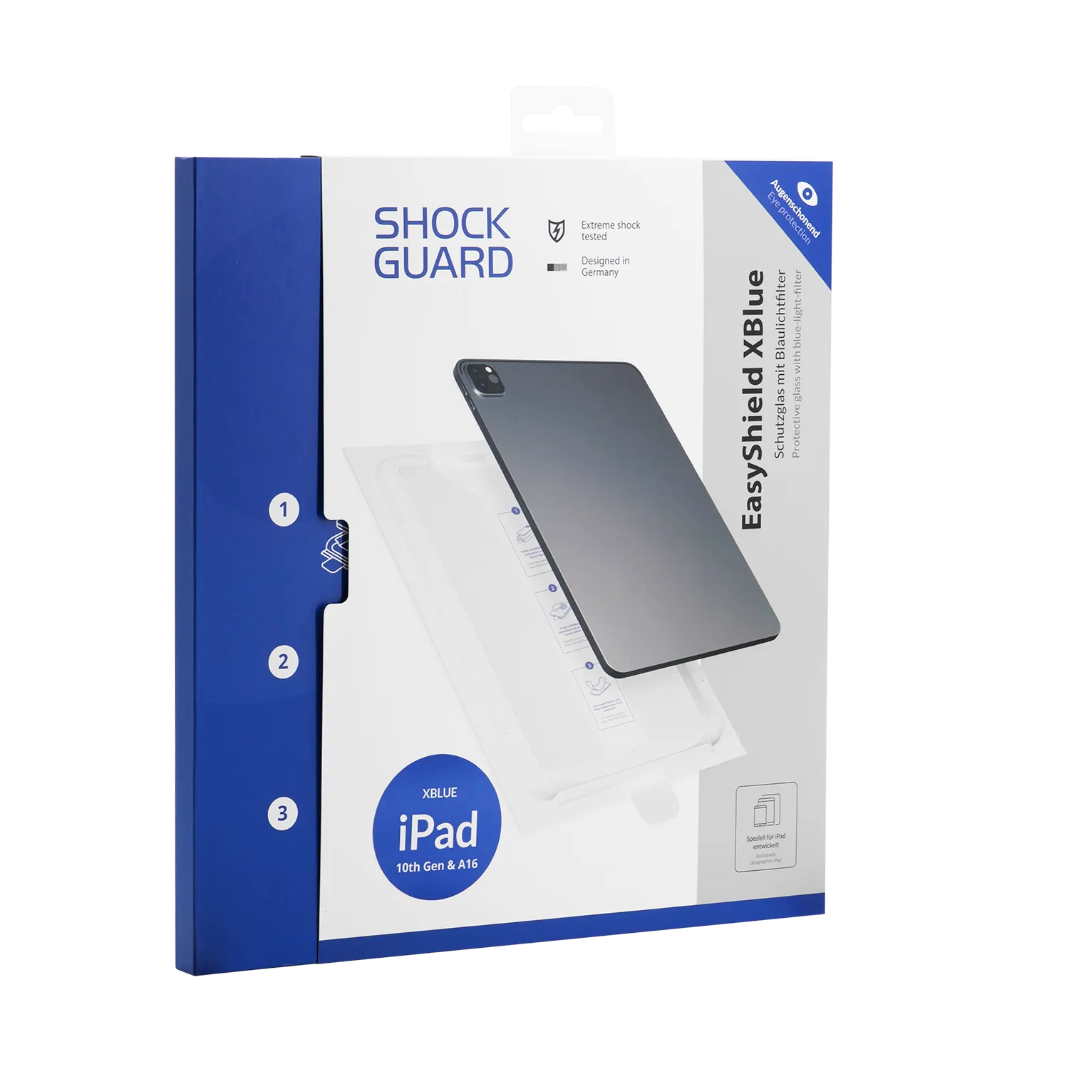 Shockguard EasyShield XBlue iPad 10th Gen & A16 inkl. Positionierhilfe