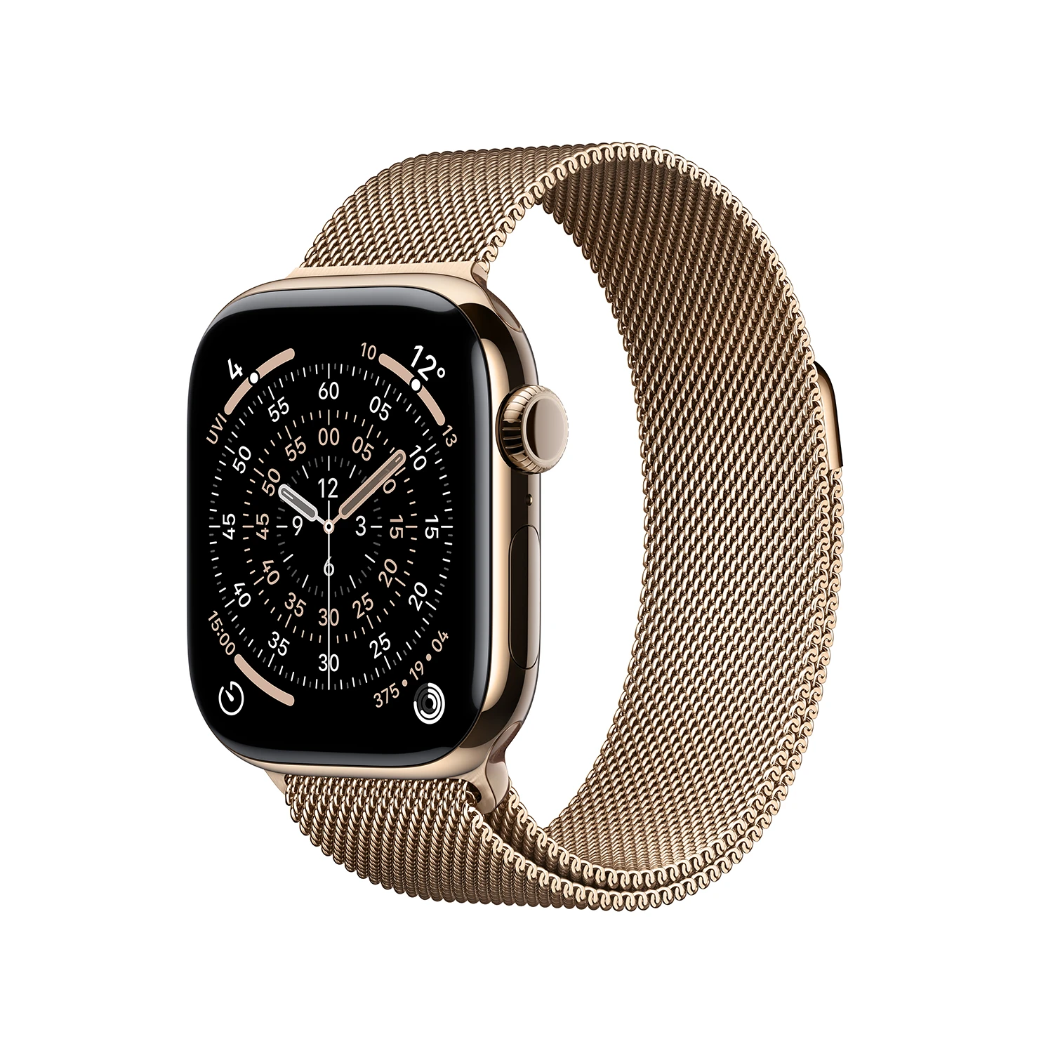 Apple Watch Series 11 GPS + Cellular 42mm Gold Titanium Case mit Gold Milanese Loop