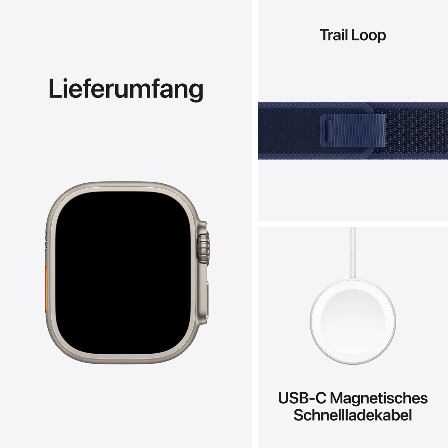 Apple Watch Ultra 2 Titanium Cellular 49mm Natur (Trail Loop blau) S/M Apple Watch Ultra 2 Titanium Cellular 49mm Natur (Trail Loop blau) S/M