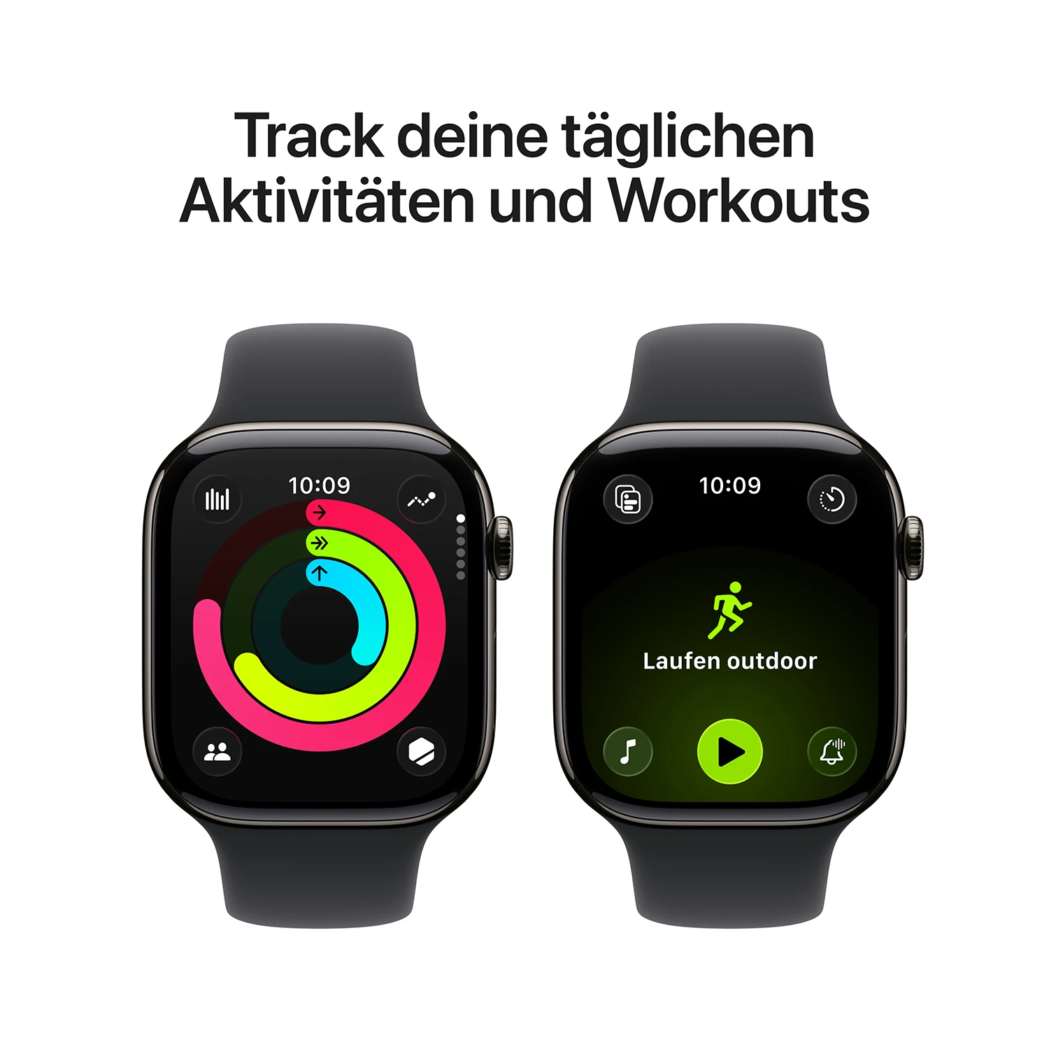 Apple Watch Series 11 GPS + Cellular 42mm Schiefer  Titanium Case mit schwarzem Sport Band - S/M