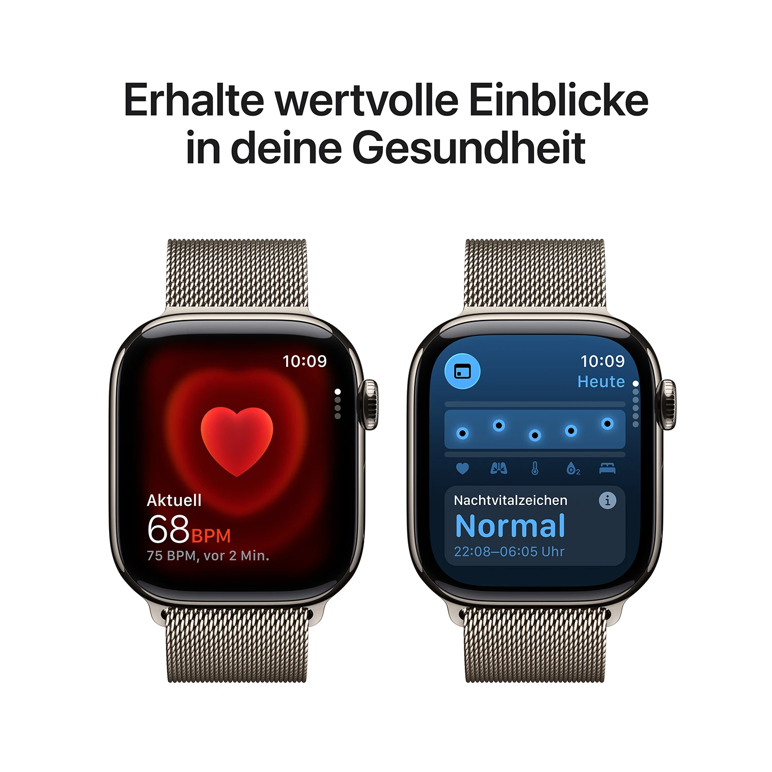 Apple Watch Series 11 GPS + Cellular 42mm Natur Titanium Case mit Natur Milanese Loop