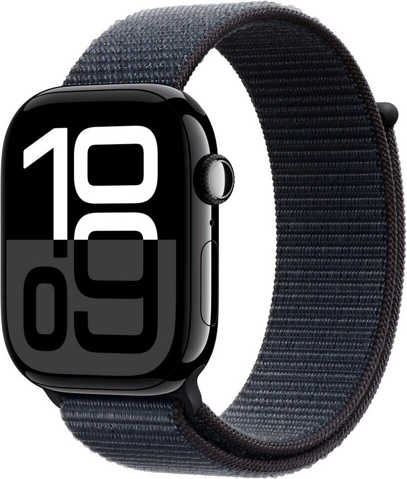 Apple Watch Series 10 GPS + Cellular 46 mm Aluminiumgehäuse diamantschwarz, Sport Loop tinte – EAN 0195949564055