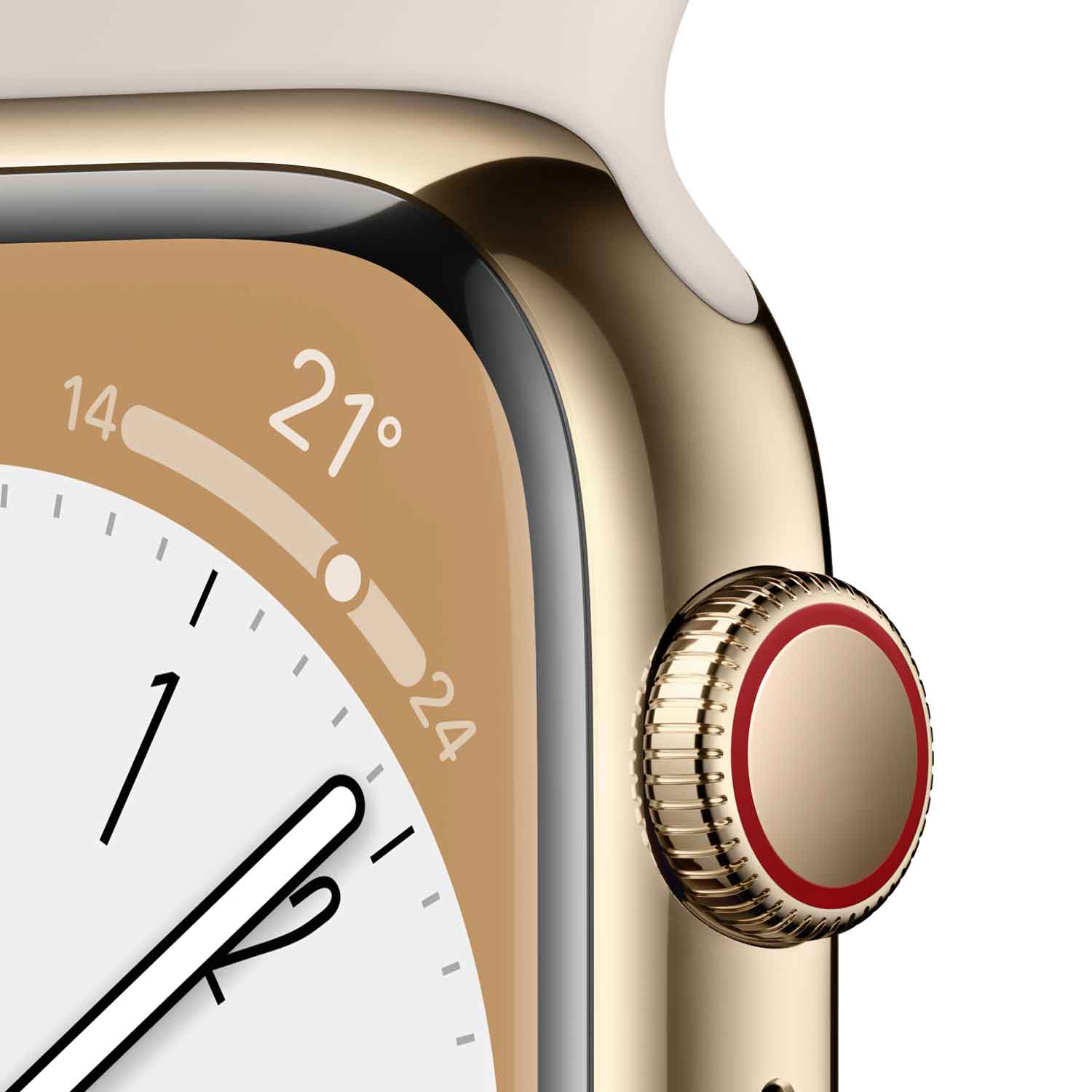 Apple Watch S8 Edelstahl Cellular 41mm Gold (Sportarmband polarstern)