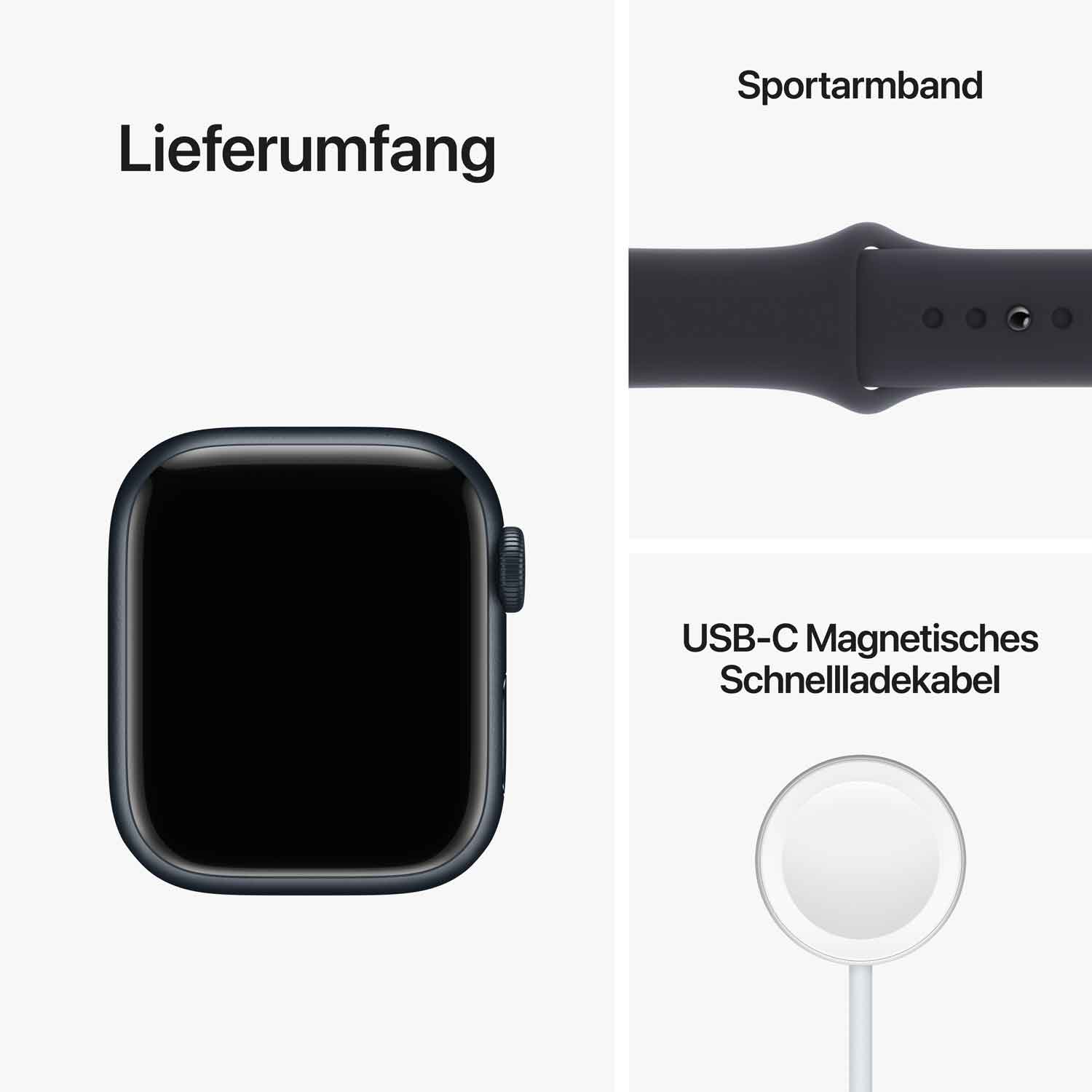 Apple Watch S8 Aluminium 41mm Mitternacht (Sportarmband mitternacht)