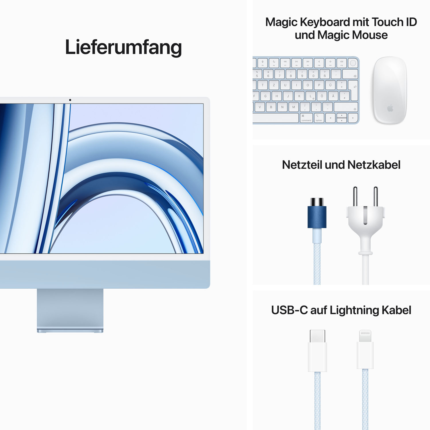 Apple iMac 24'' M3 8-Core CPU 10-Core GPU - 512GB - 8GB Blau - 2023
